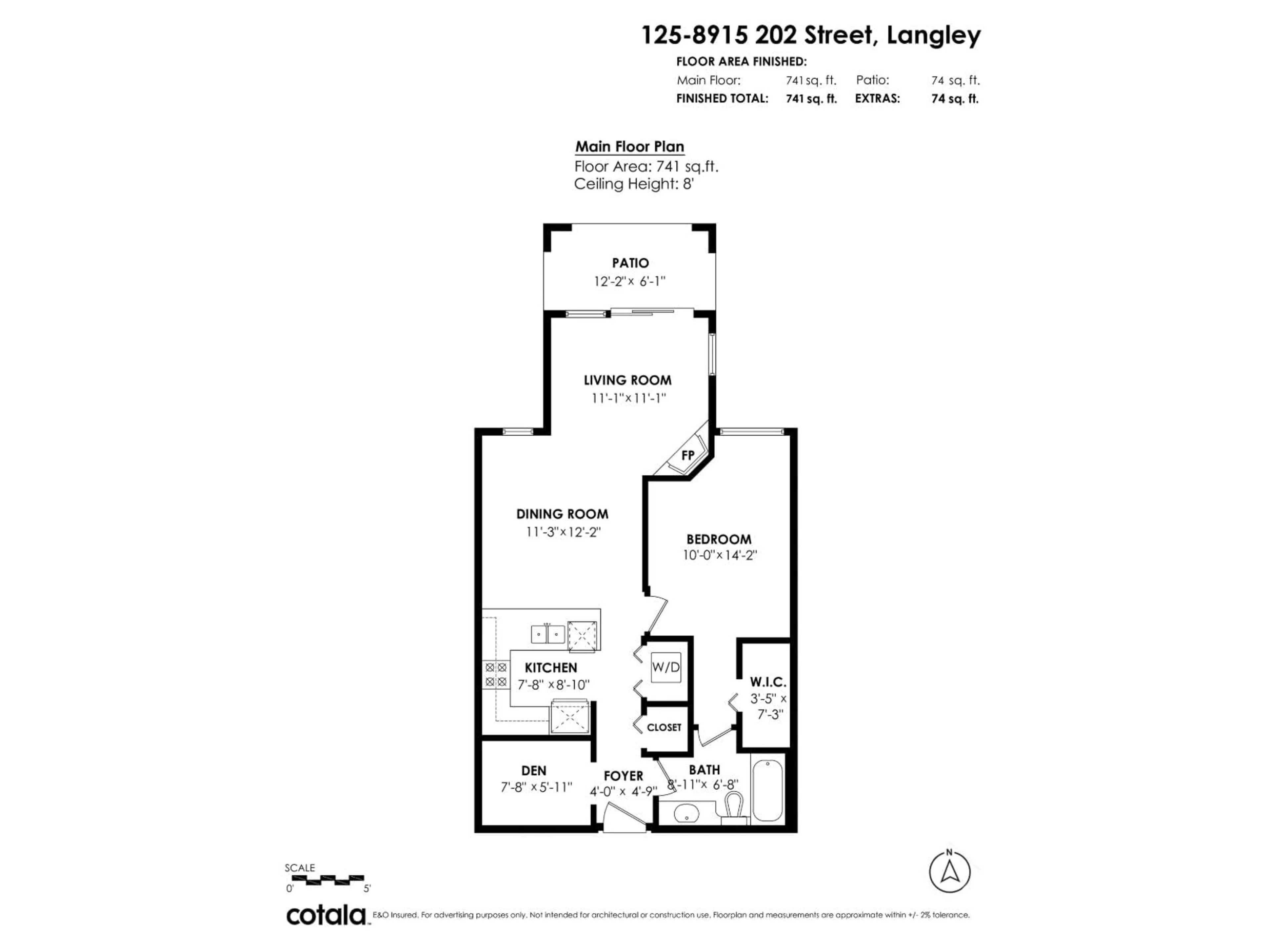 Floor plan for 125 - 8915 202 STREET, Langley British Columbia V1M0B5