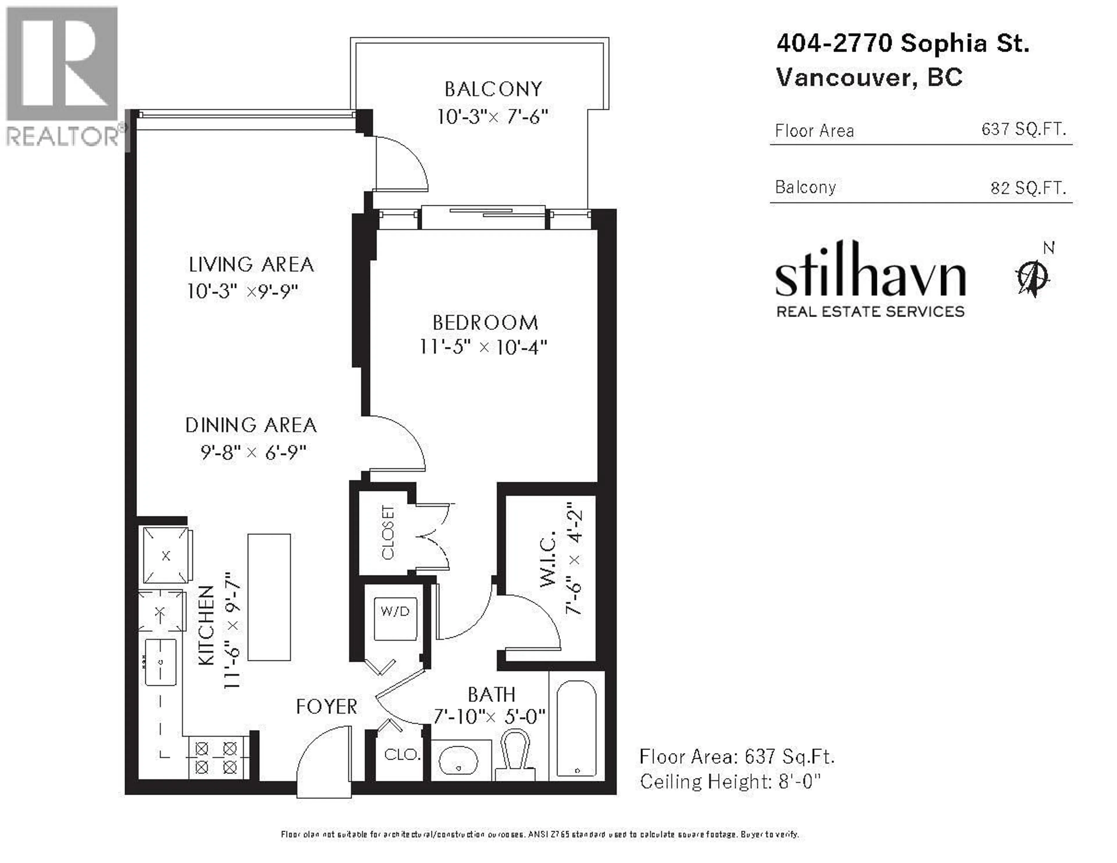 Floor plan for 404 - 2770 SOPHIA STREET, Vancouver British Columbia V5T0A4