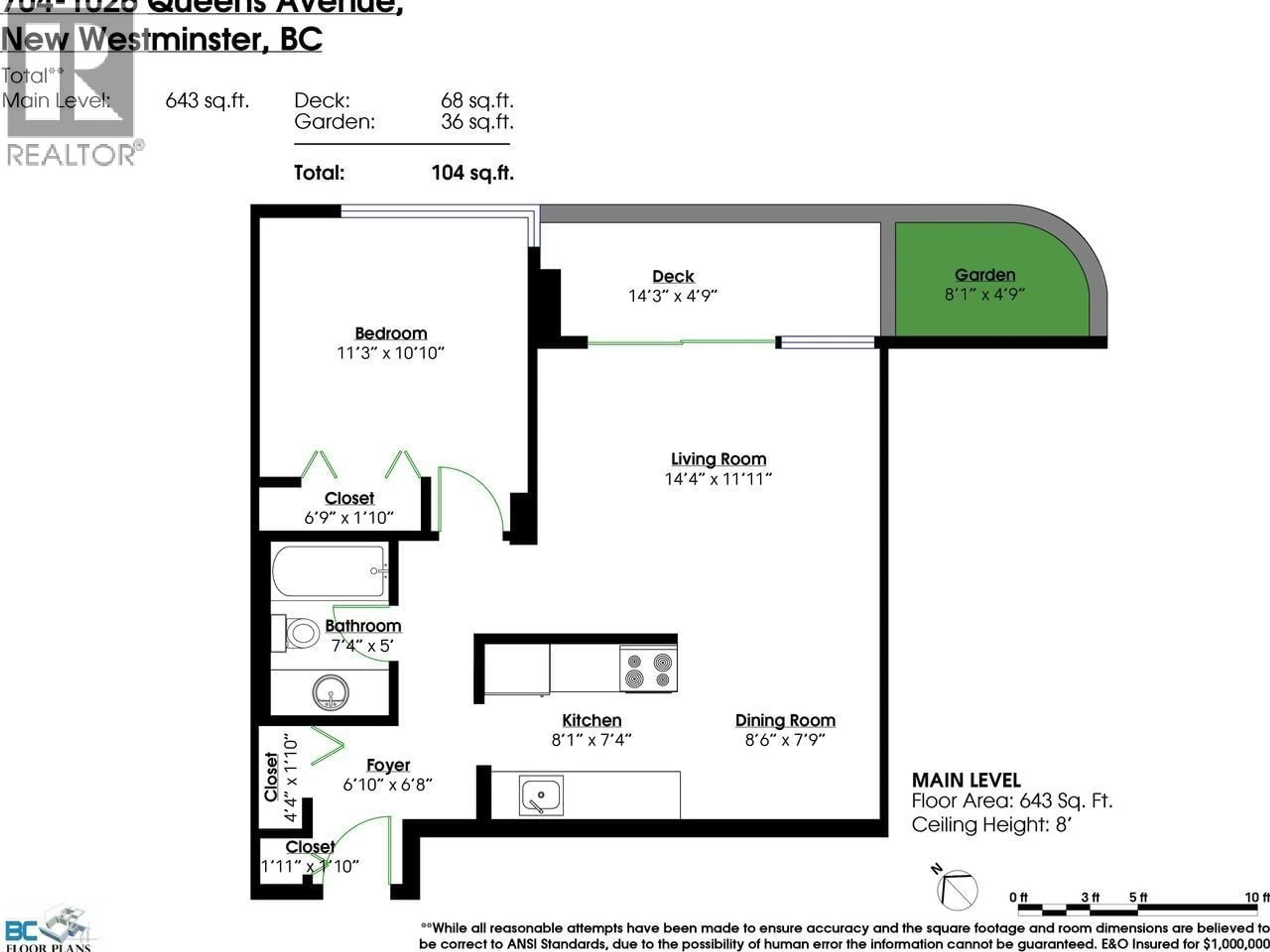 Floor plan for 704 - 1026 QUEENS AVENUE, New Westminster British Columbia V3M6B2