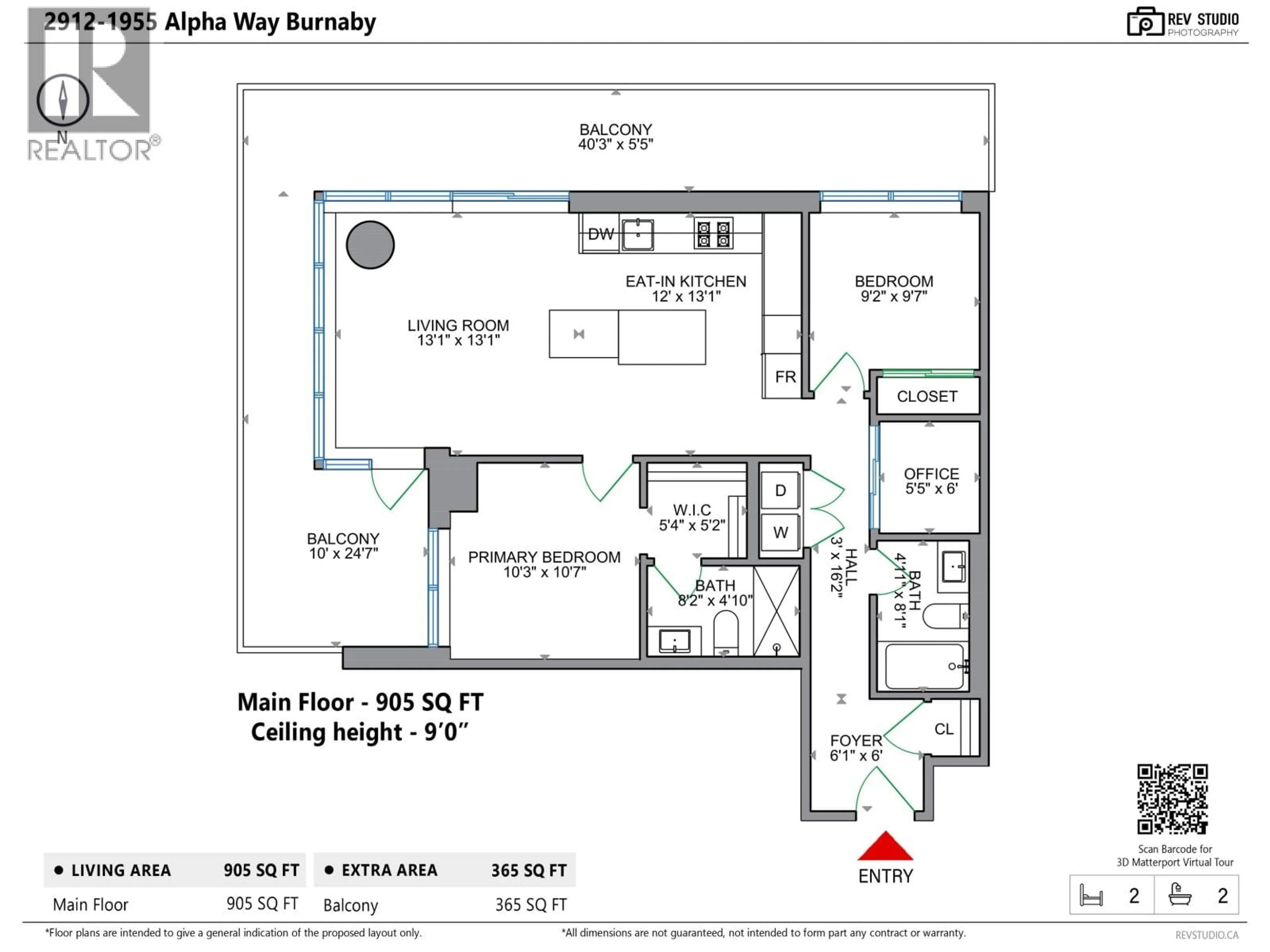Floor plan for 2912 - 1955 ALPHA WAY, Burnaby British Columbia V5C0K6