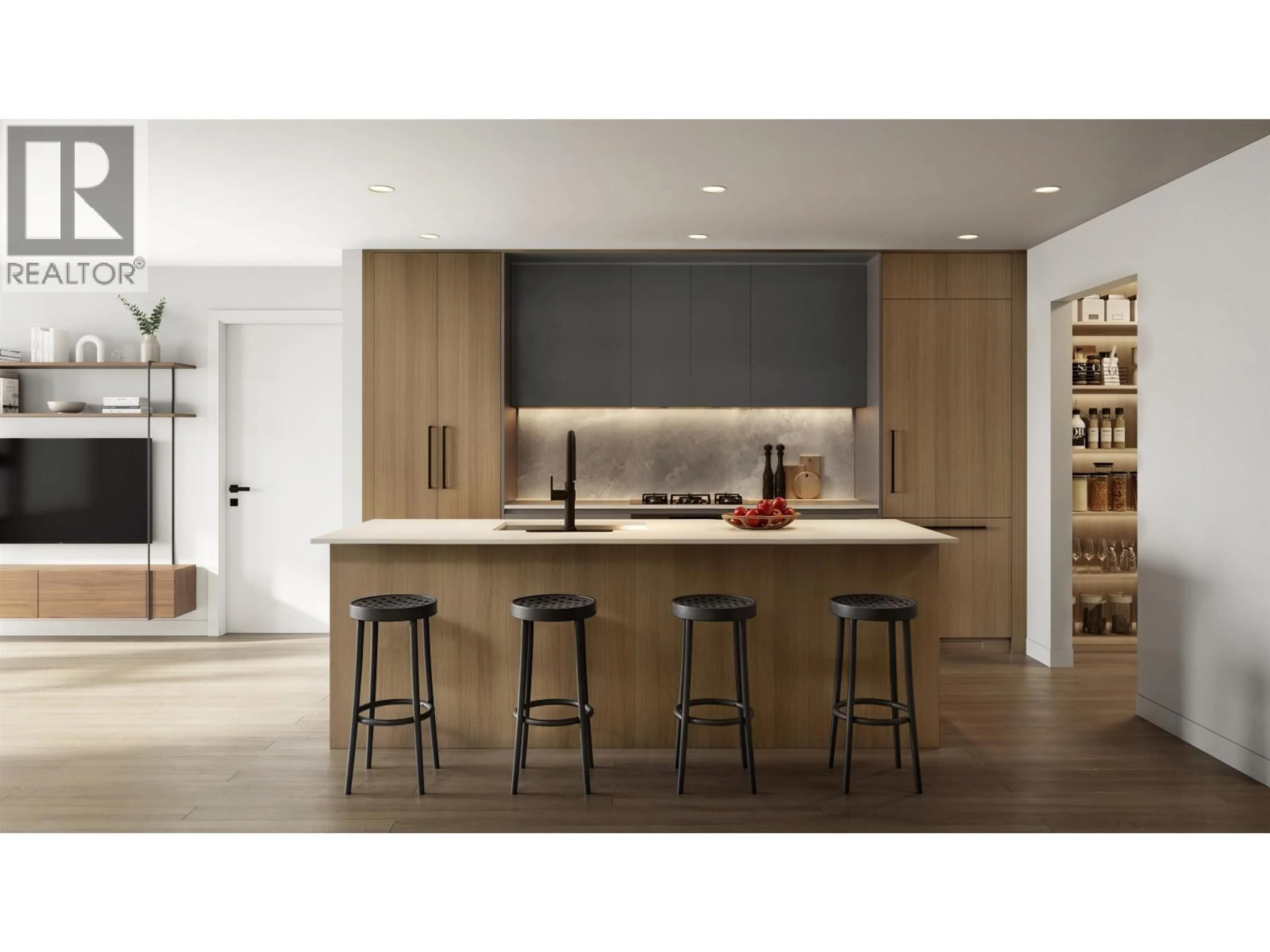 Contemporary kitchen, wood/laminate floor for 501 - 4488 HASTINGS STREET, Burnaby British Columbia V0V0V0
