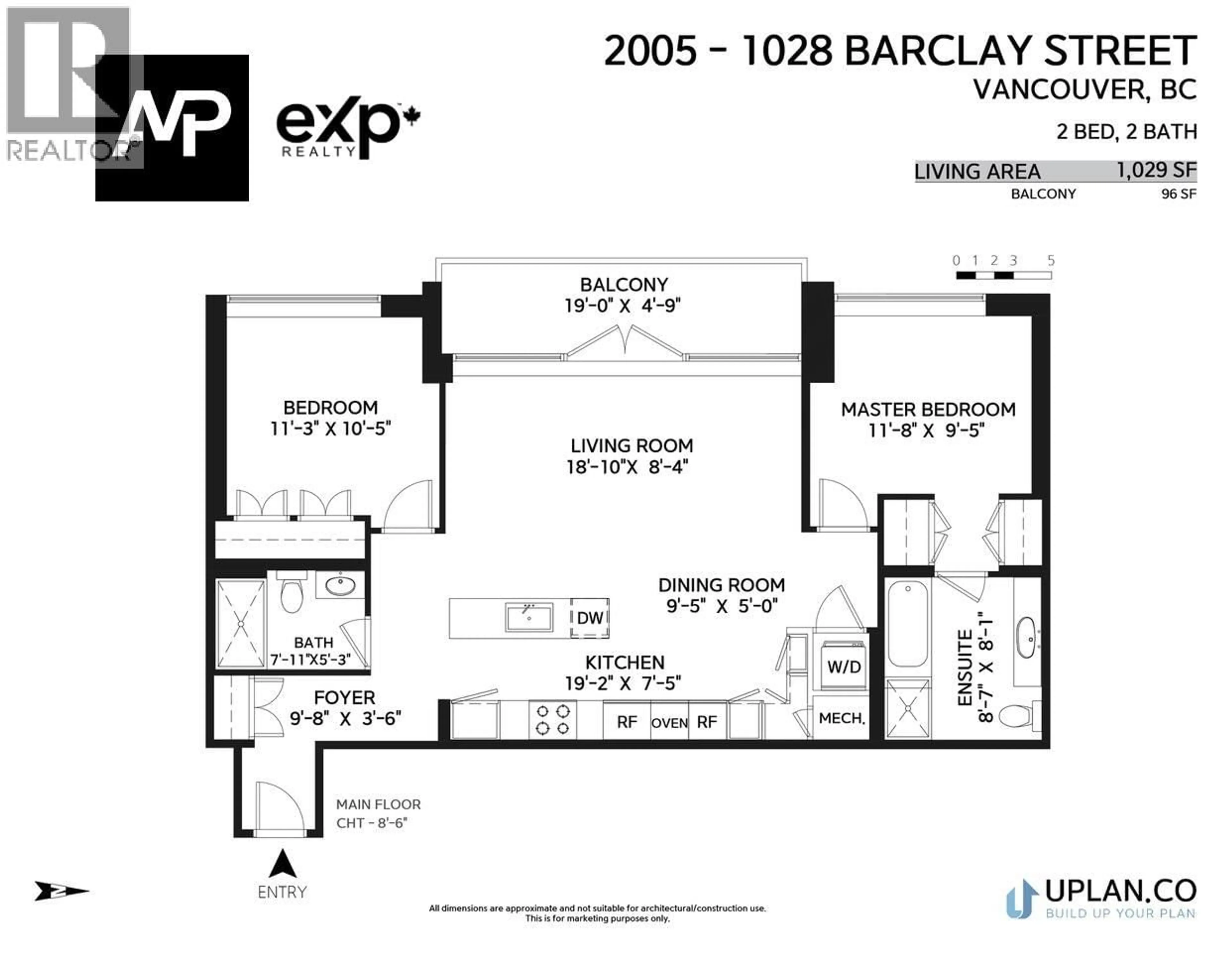 Floor plan for 2005 - 1028 BARCLAY STREET, Vancouver British Columbia V6E0B1