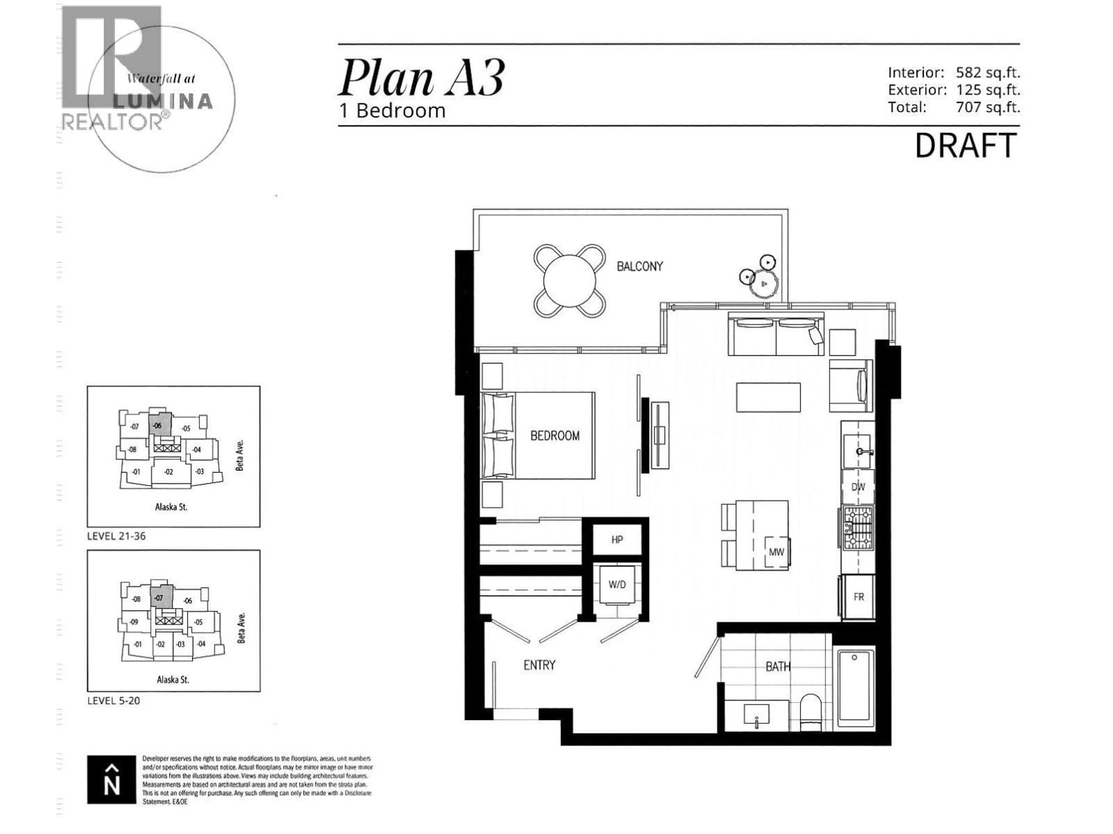 Floor plan for 1007 - 2311 BETA AVENUE, Burnaby British Columbia V5C0M1