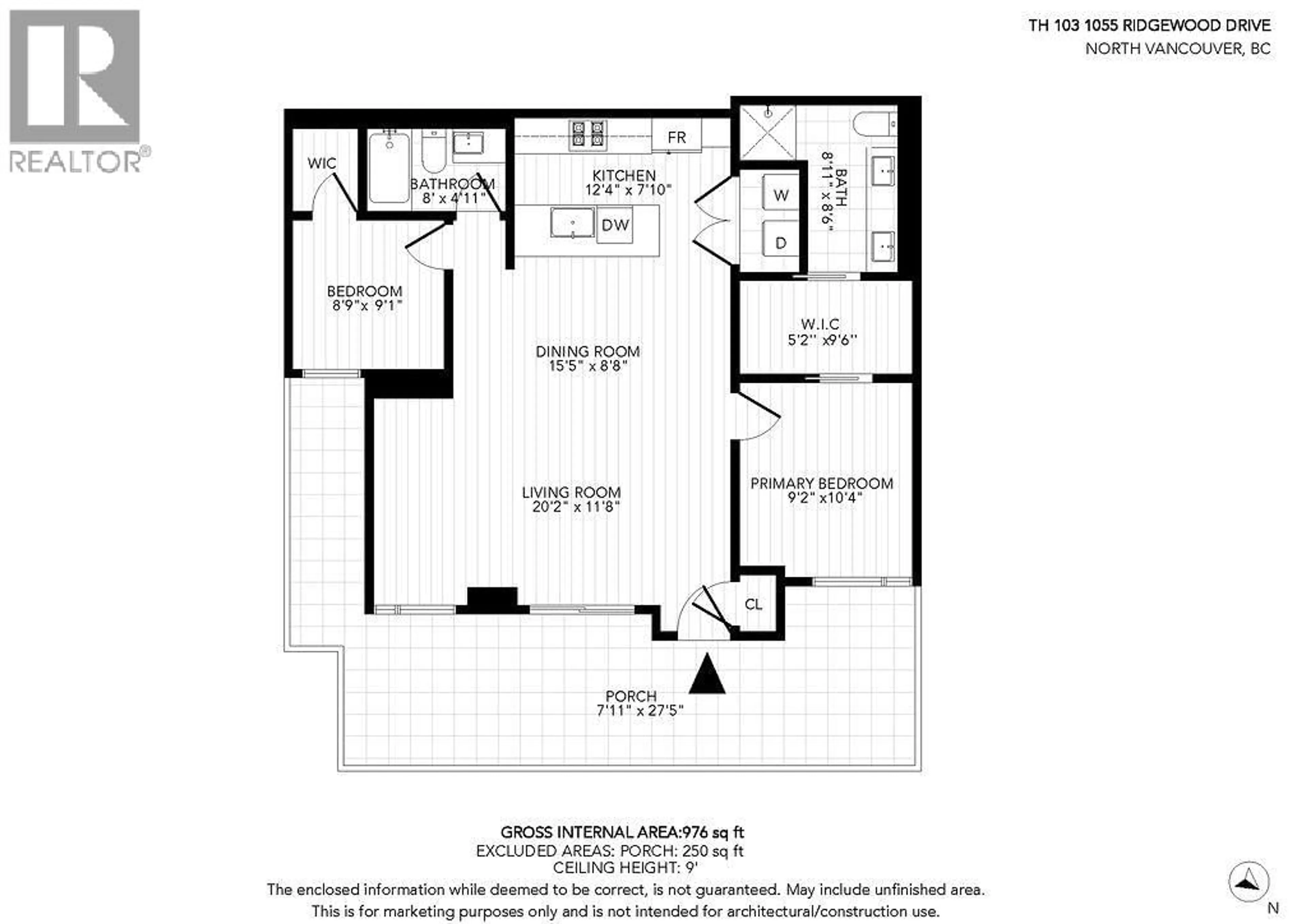 Floor plan for 103 - 1055 RIDGEWOOD DRIVE, North Vancouver British Columbia V7R0A6