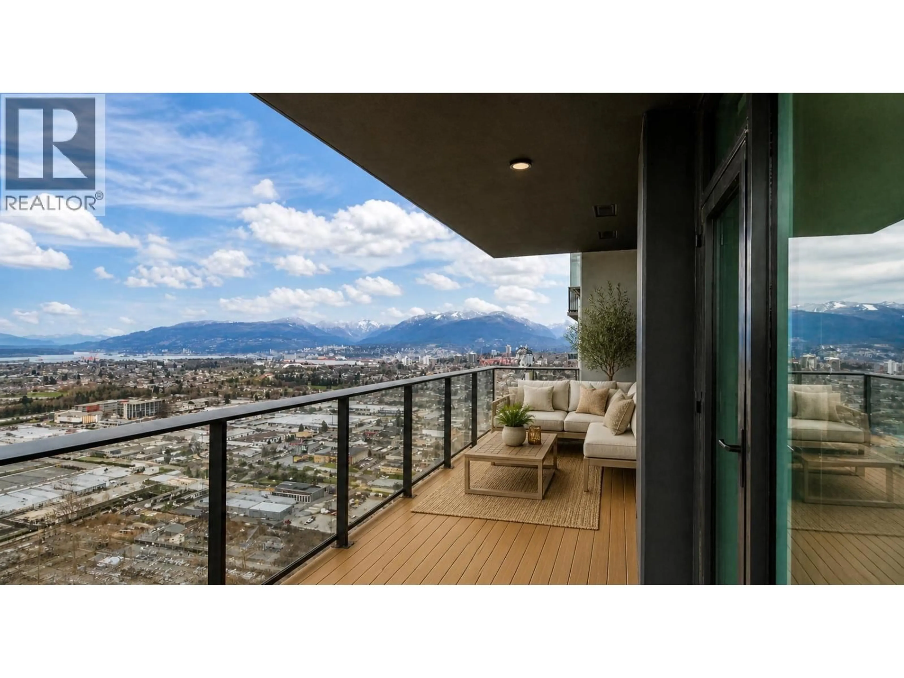 Balcony in the apartment, mountain view for 4407 - 2186 GILMORE AVENUE, Burnaby British Columbia V5C0N7