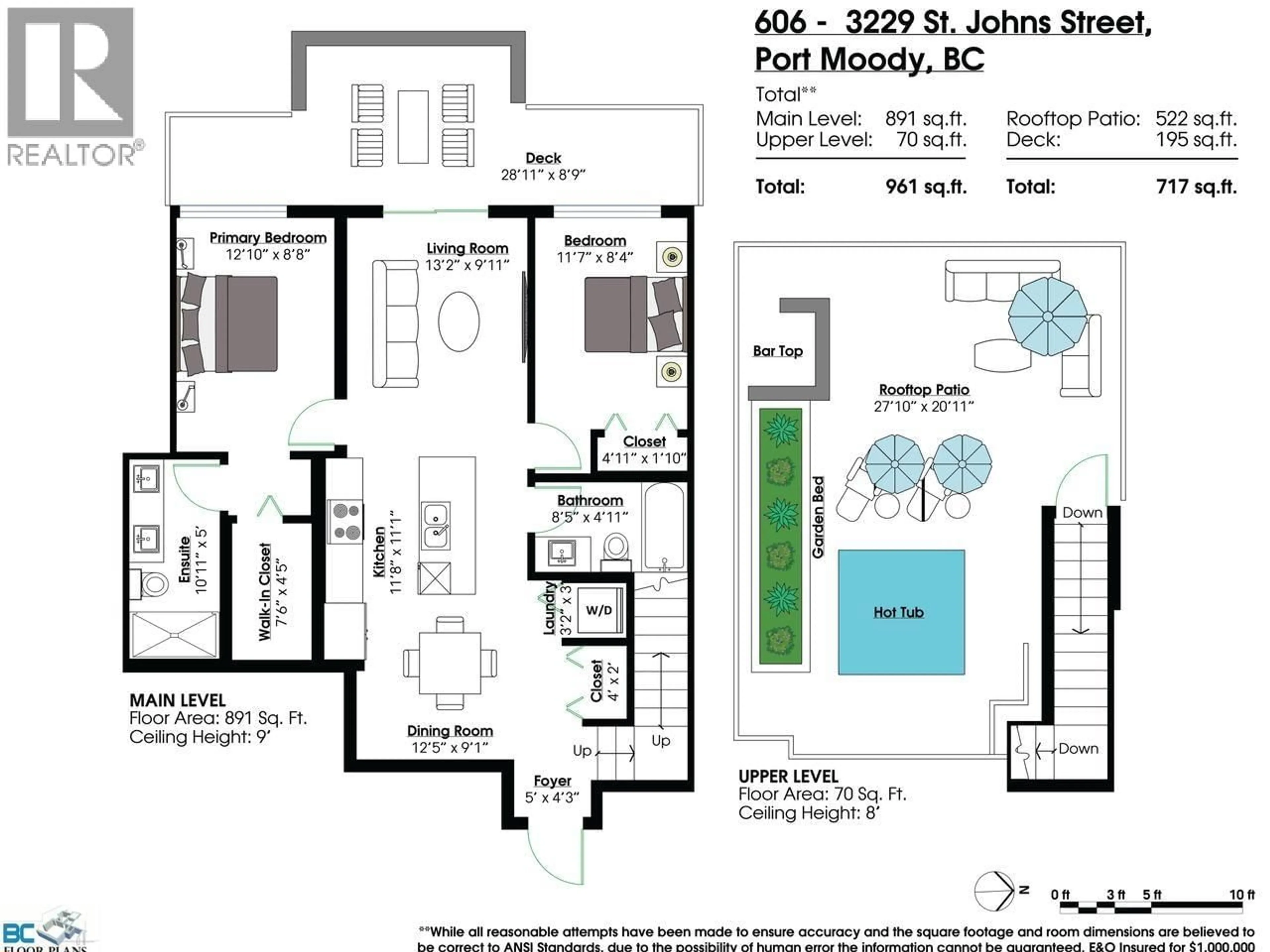 Floor plan for 606 - 3229 ST JOHNS STREET, Port Moody British Columbia V3H0M4