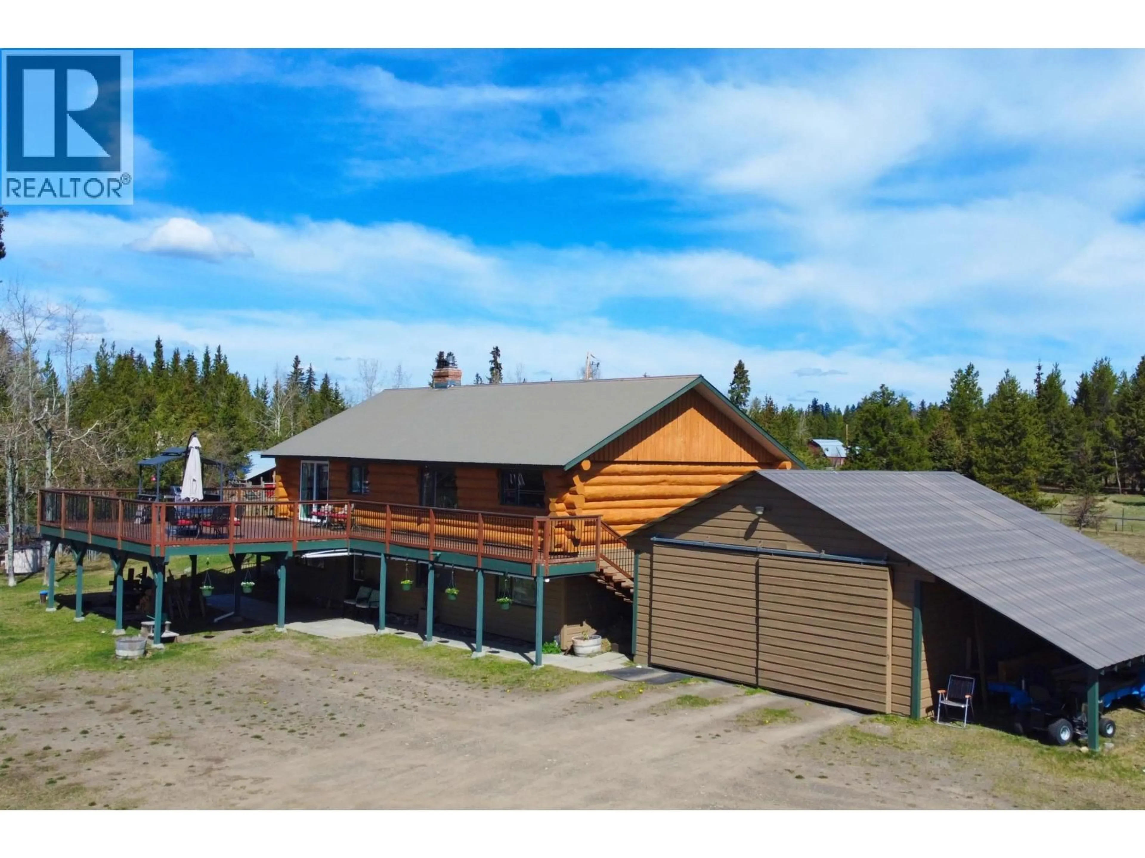 A pic from outside/outdoor area/front of a property/back of a property/a pic from drone, building for 3574 SPOKIN LAKE ROAD, Williams Lake British Columbia V0K2G0
