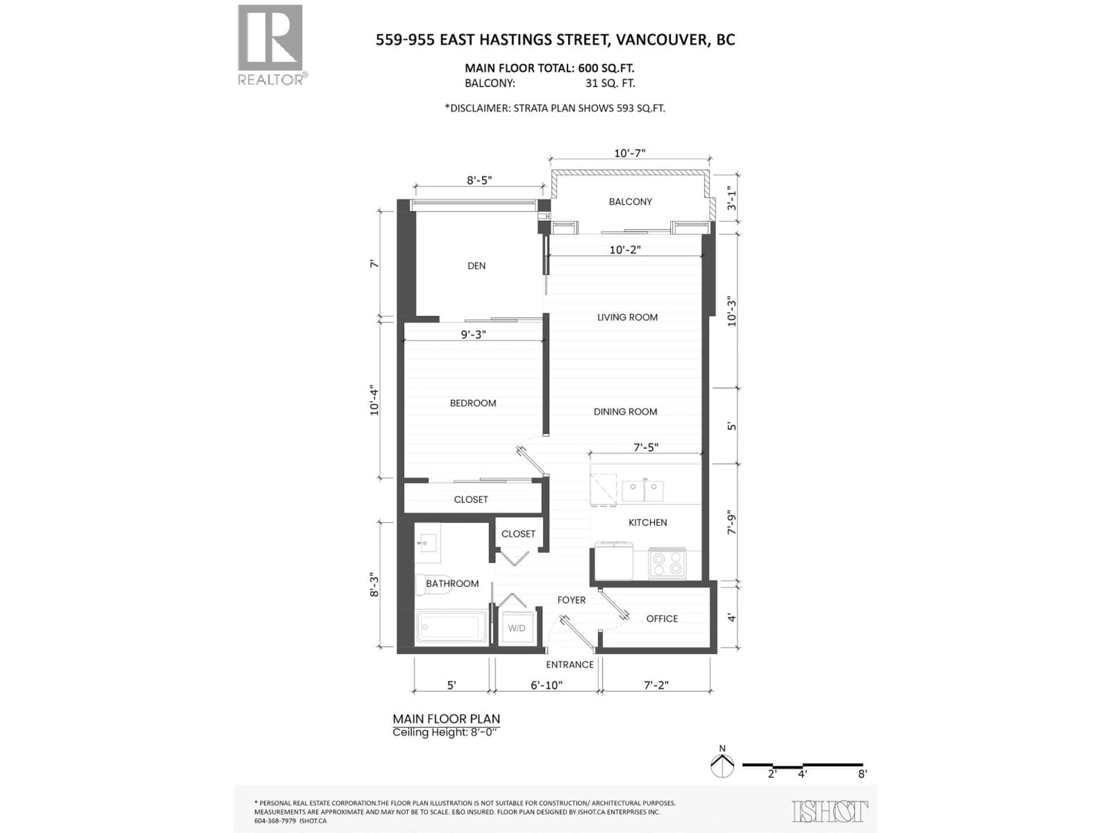 Floor plan for 559 - 955 HASTINGS STREET, Vancouver British Columbia V6A0G8
