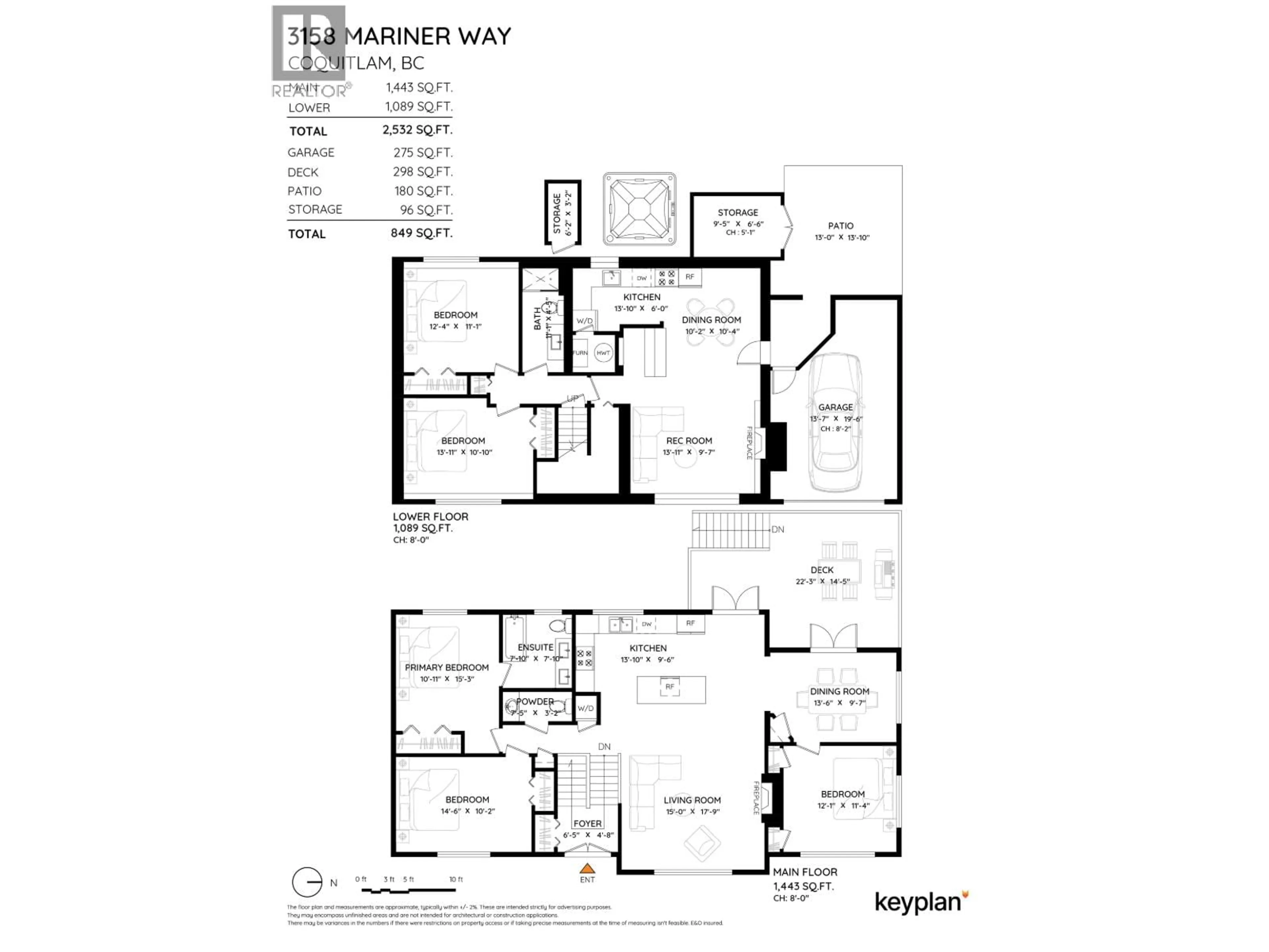 Floor plan for 3158 MARINER WAY, Coquitlam British Columbia V3C3T3