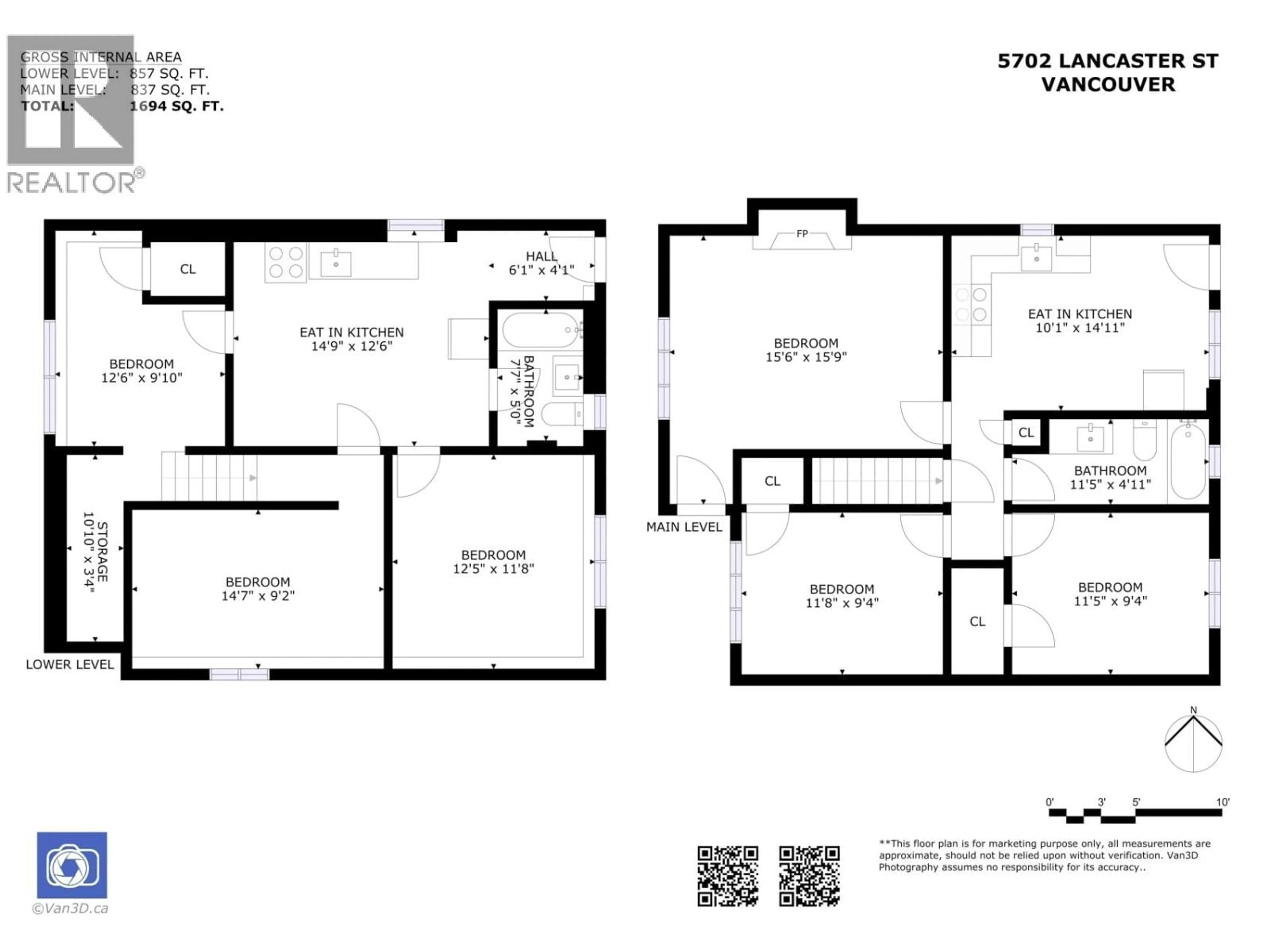 Floor plan for 5702 LANCASTER STREET, Vancouver British Columbia V5R4A7
