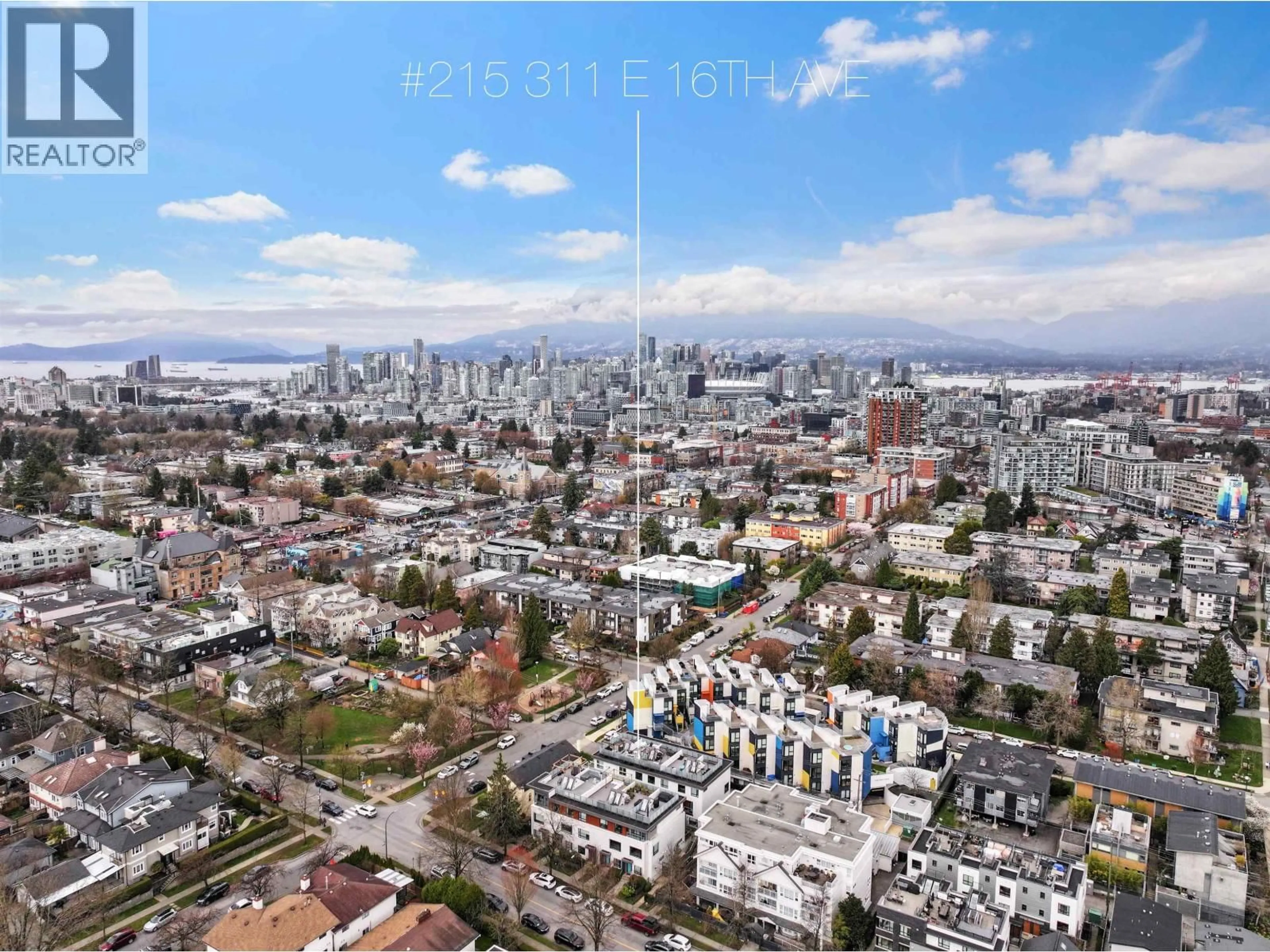 A pic from outside/outdoor area/front of a property/back of a property/a pic from drone, city buildings view from balcony for 215 - 311 16TH AVENUE, Vancouver British Columbia V5T2T7