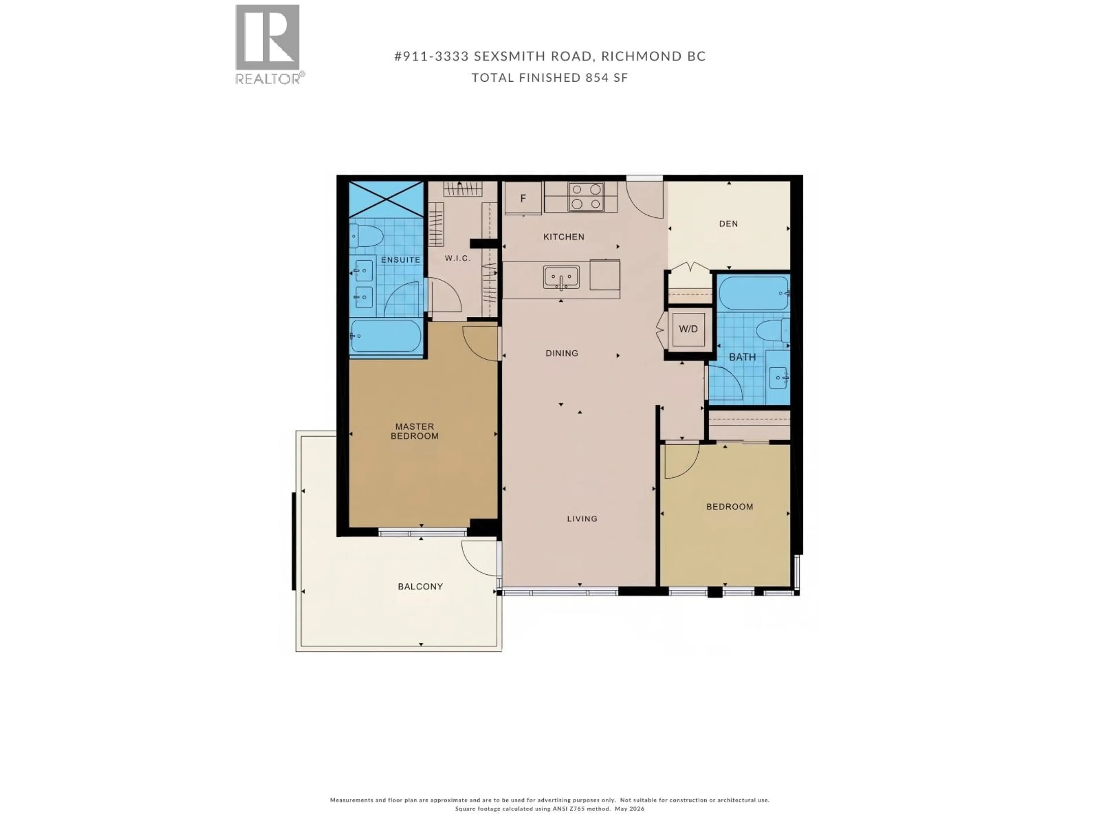 Floor plan for 911 - 3333 SEXSMITH ROAD, Richmond British Columbia V6X0R7