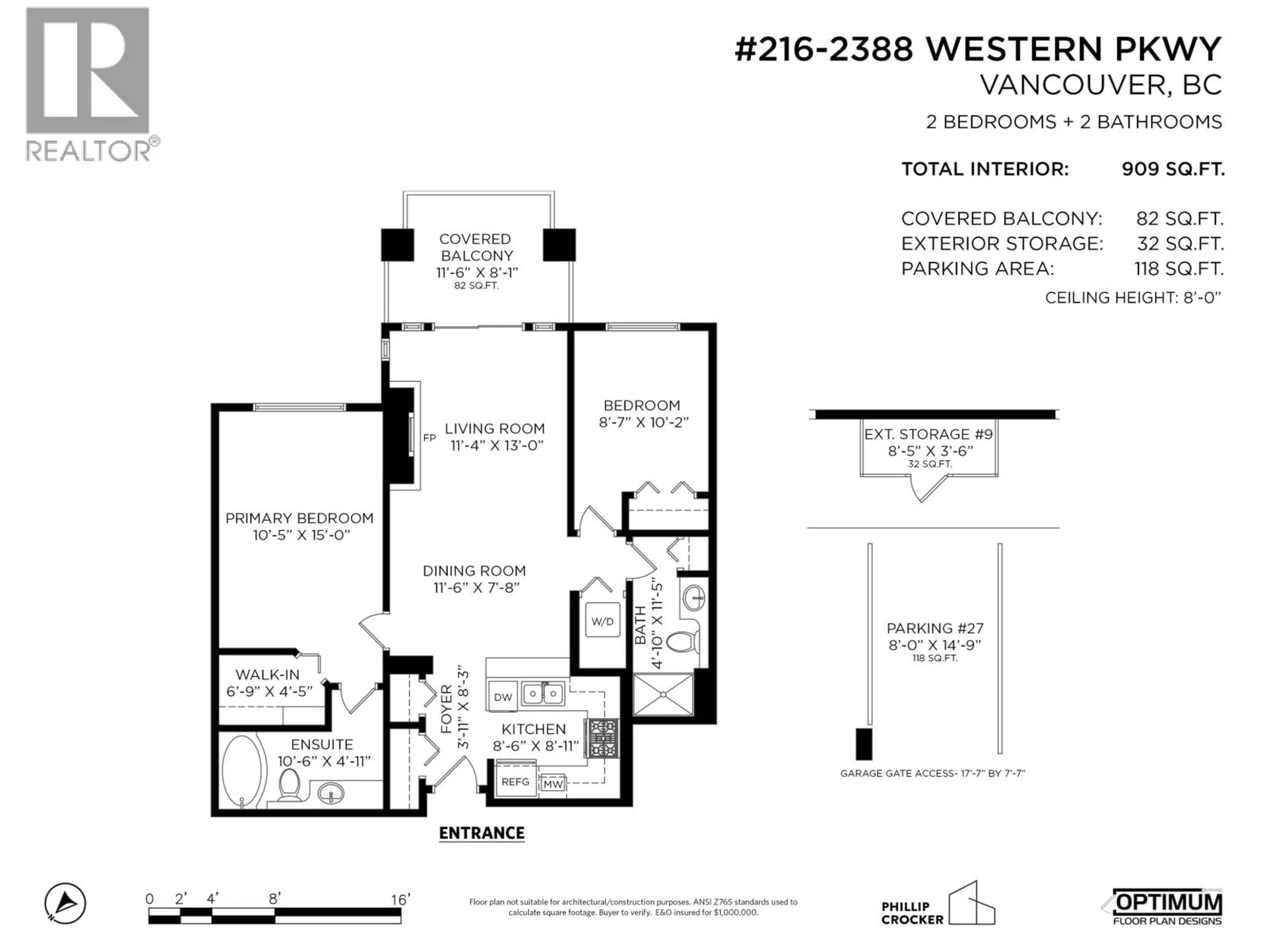 Floor plan for 216 - 2388 WESTERN PARKWAY, Vancouver British Columbia V6T2K4