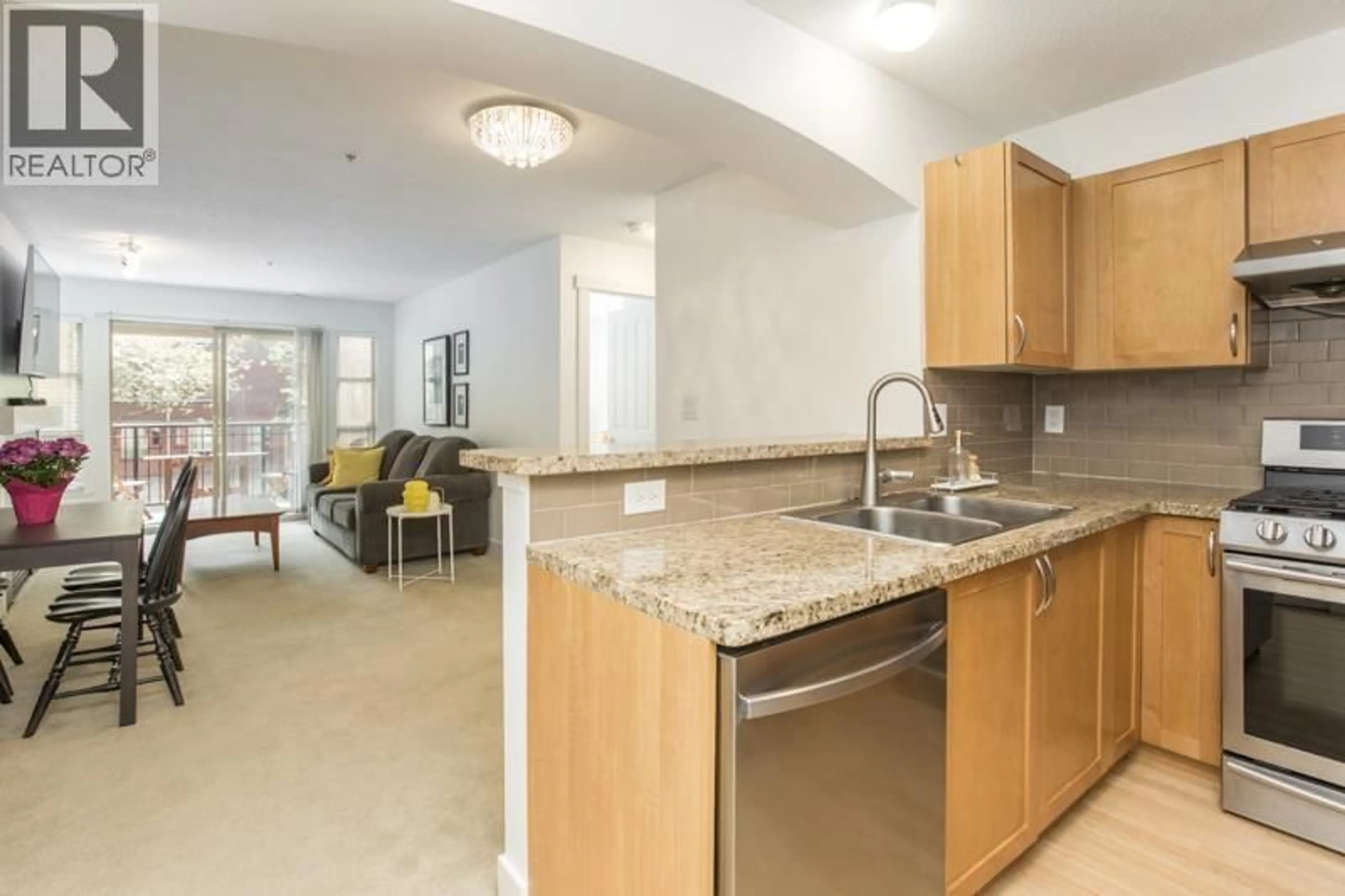 Open concept kitchen, ceramic/tile floor for 216 - 2388 WESTERN PARKWAY, Vancouver British Columbia V6T2K4
