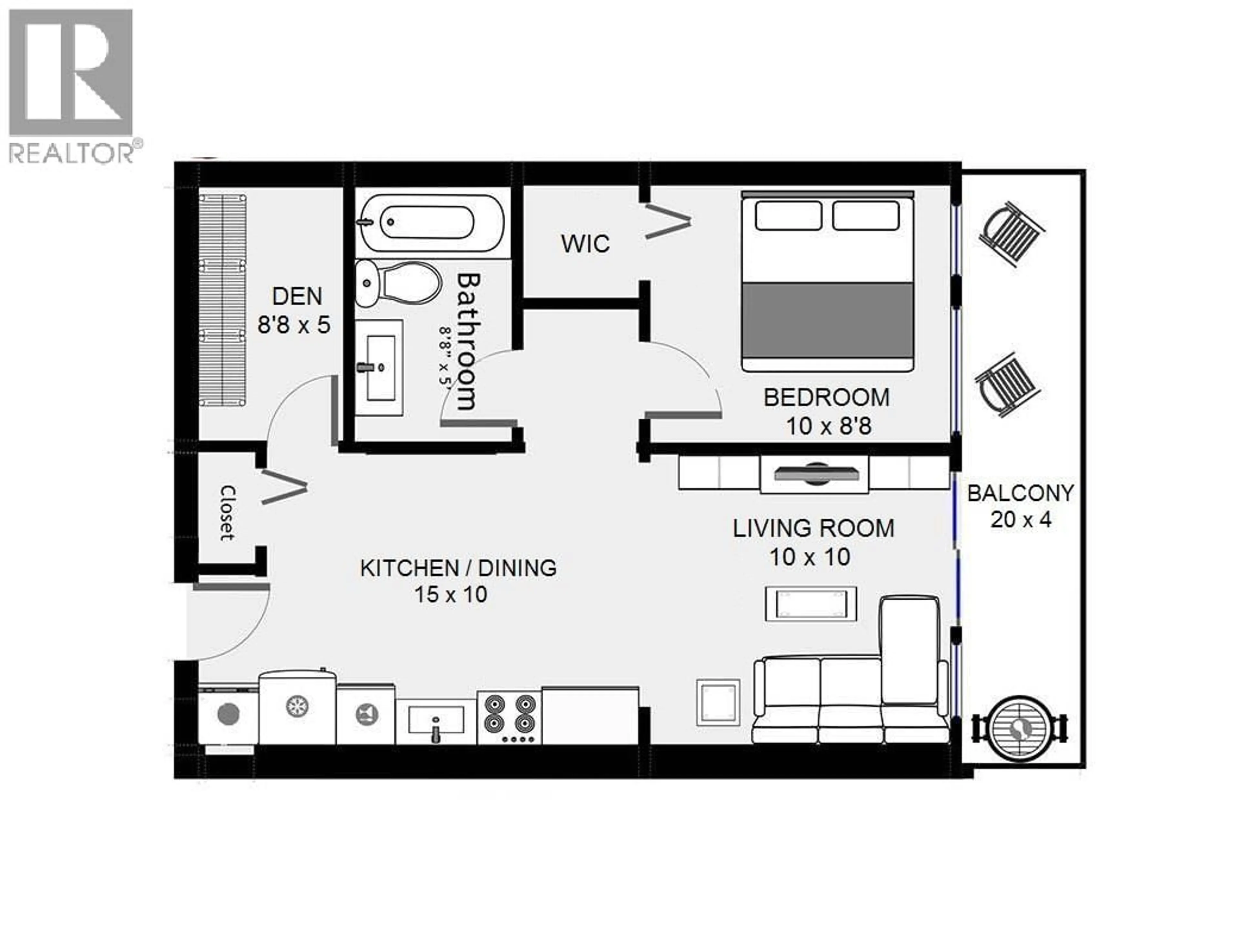 Floor plan for 308 - 161 GEORGIA STREET, Vancouver British Columbia V6B0K9