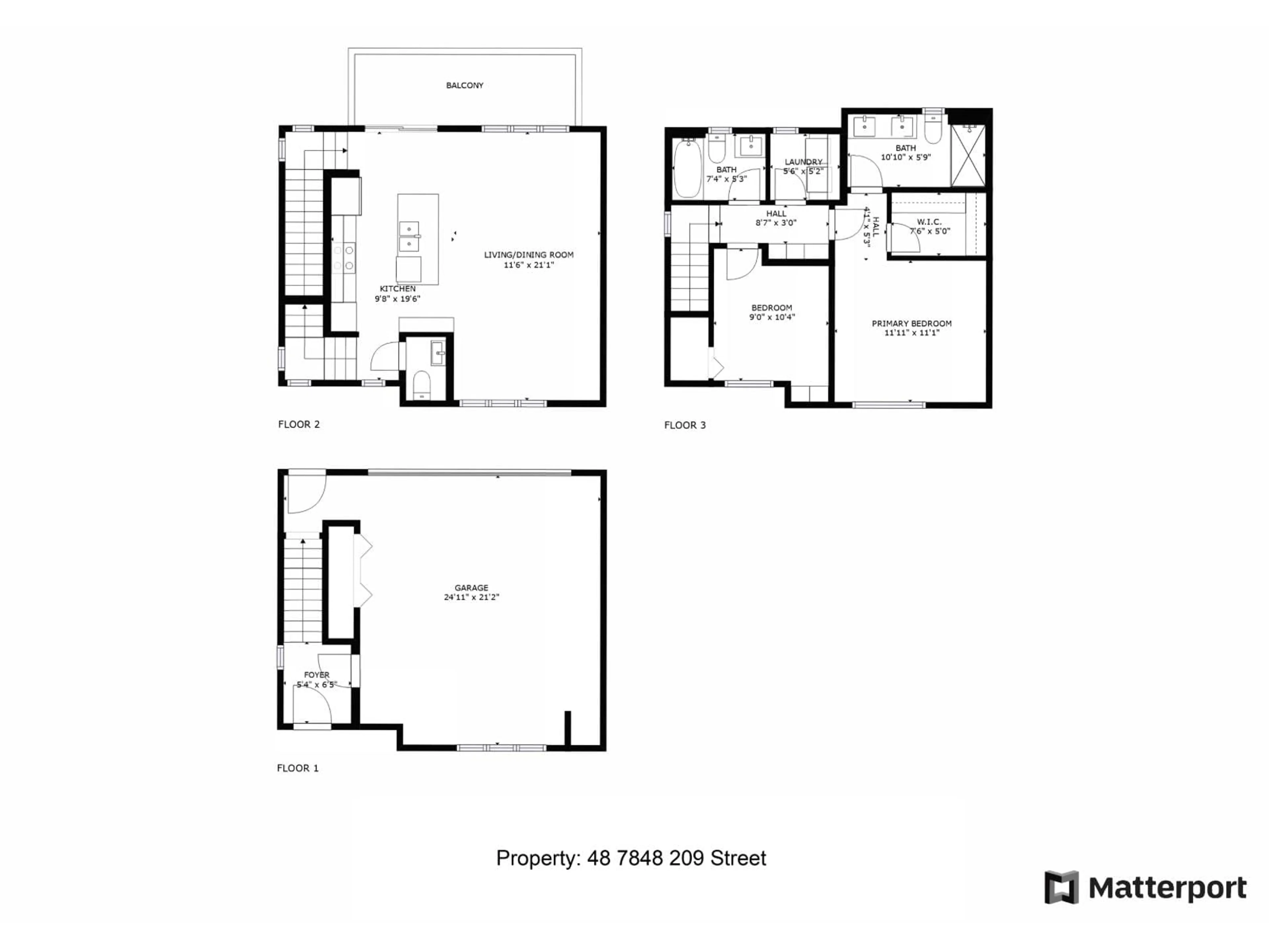 Floor plan for 48 - 7848 209 STREET, Langley British Columbia V2Y0M4