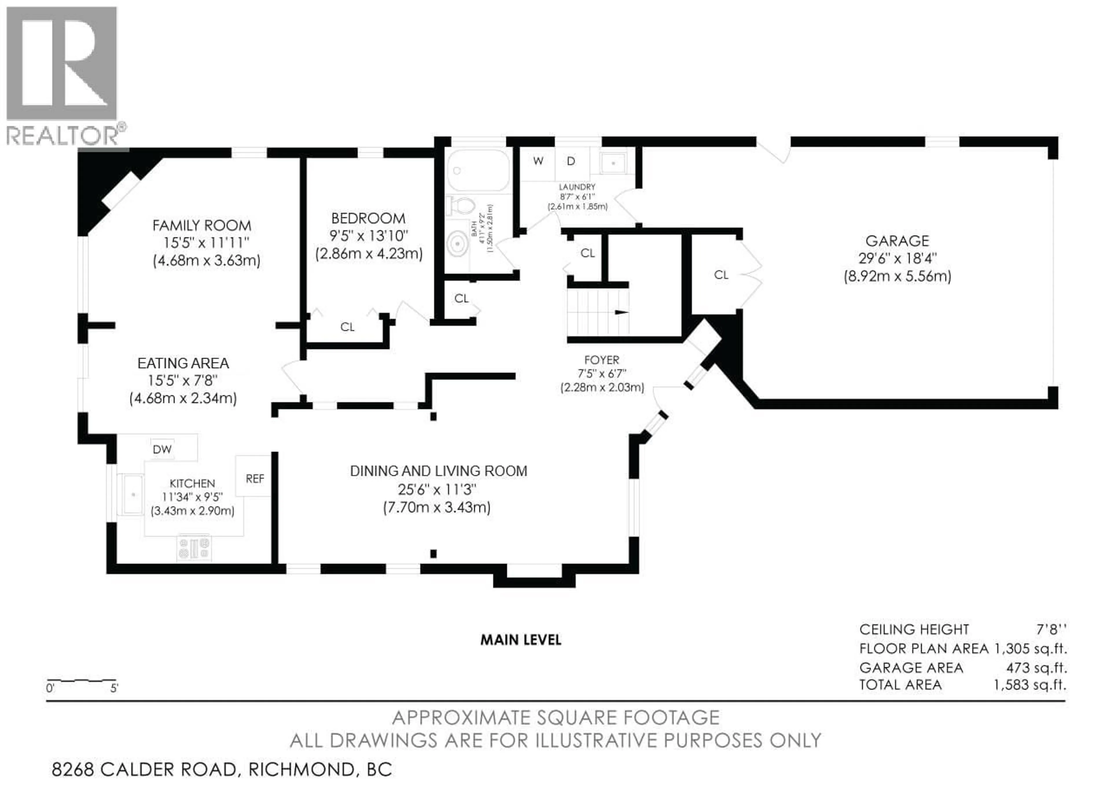 Floor plan for 8268 CALDER ROAD, Richmond British Columbia V7C4B8