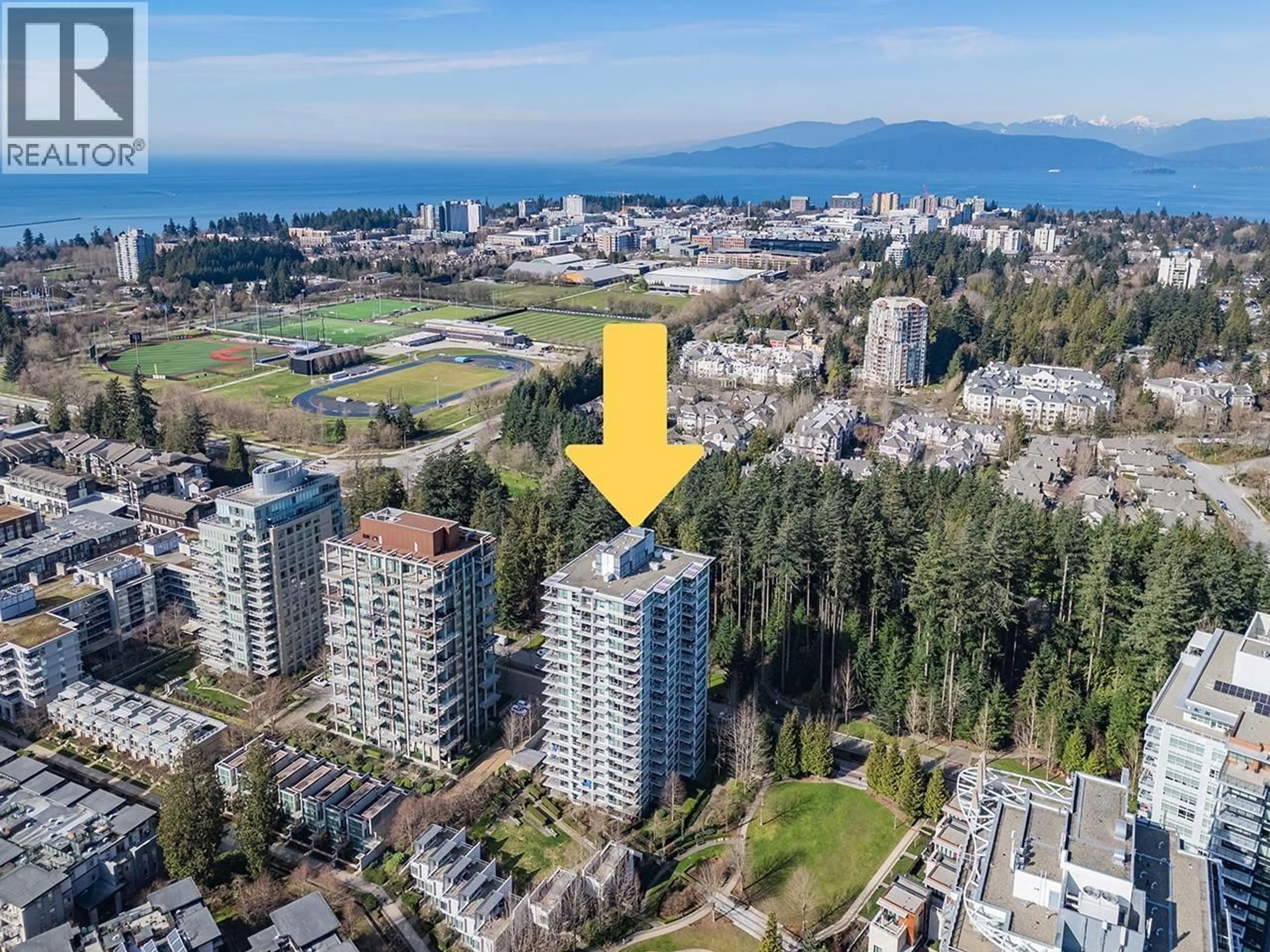 A pic from outside/outdoor area/front of a property/back of a property/a pic from drone, unknown for 1206 - 5728 BERTON AVENUE, Vancouver British Columbia V6S0E5