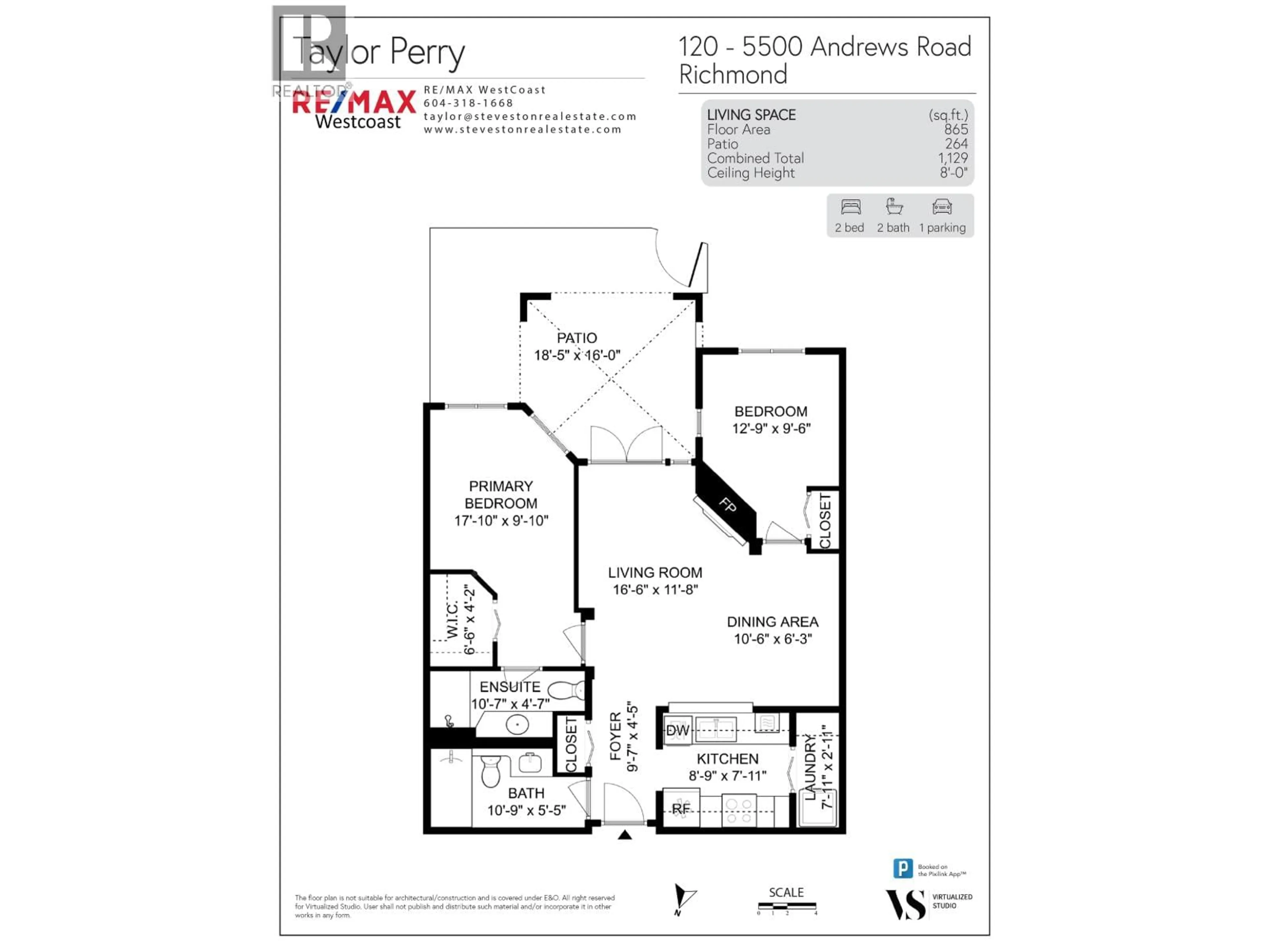 Floor plan for 120 - 5500 ANDREWS ROAD, Richmond British Columbia V7E6M9