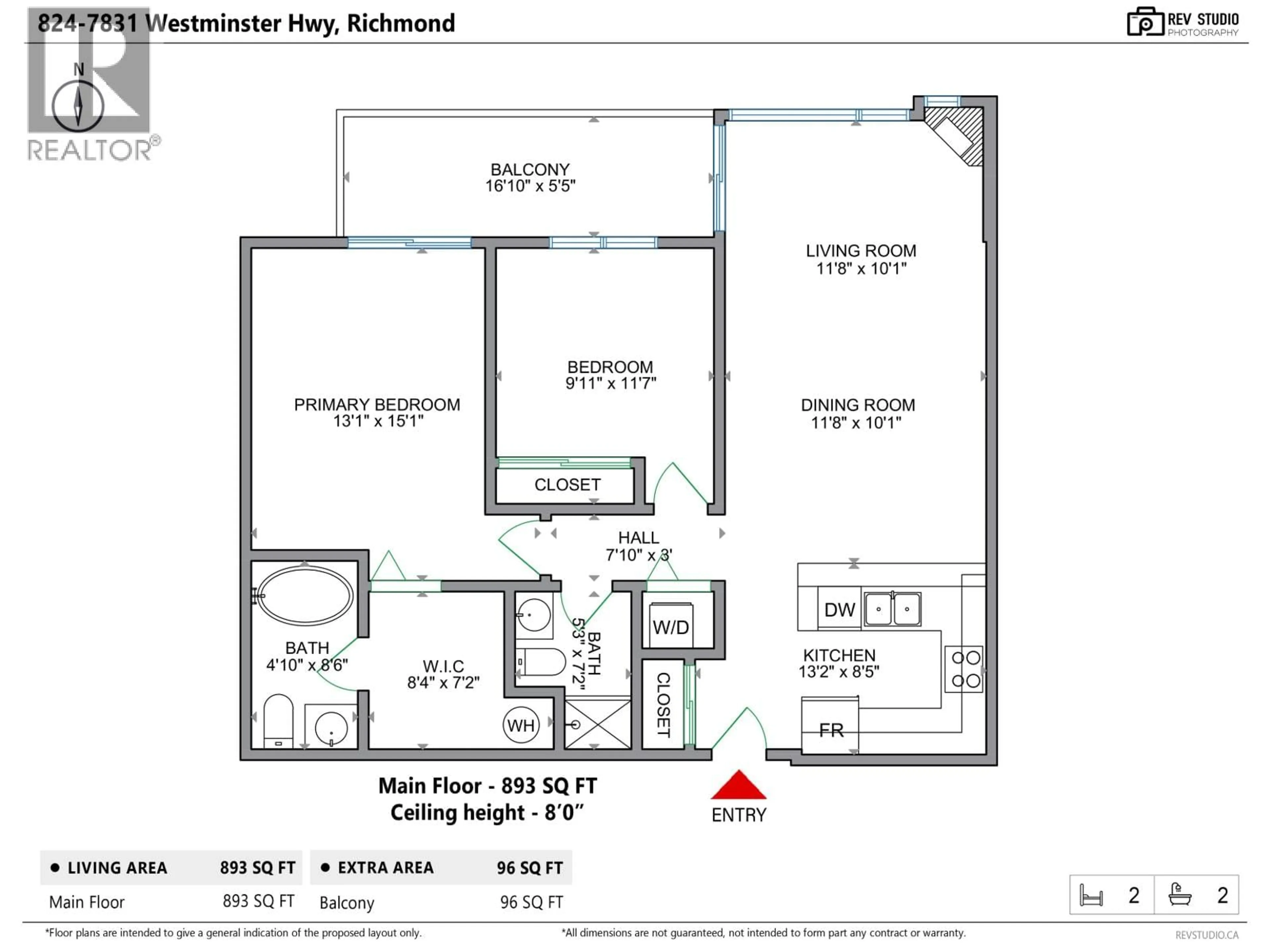 Floor plan for 824 - 7831 WESTMINSTER HIGHWAY, Richmond British Columbia V6X4J4