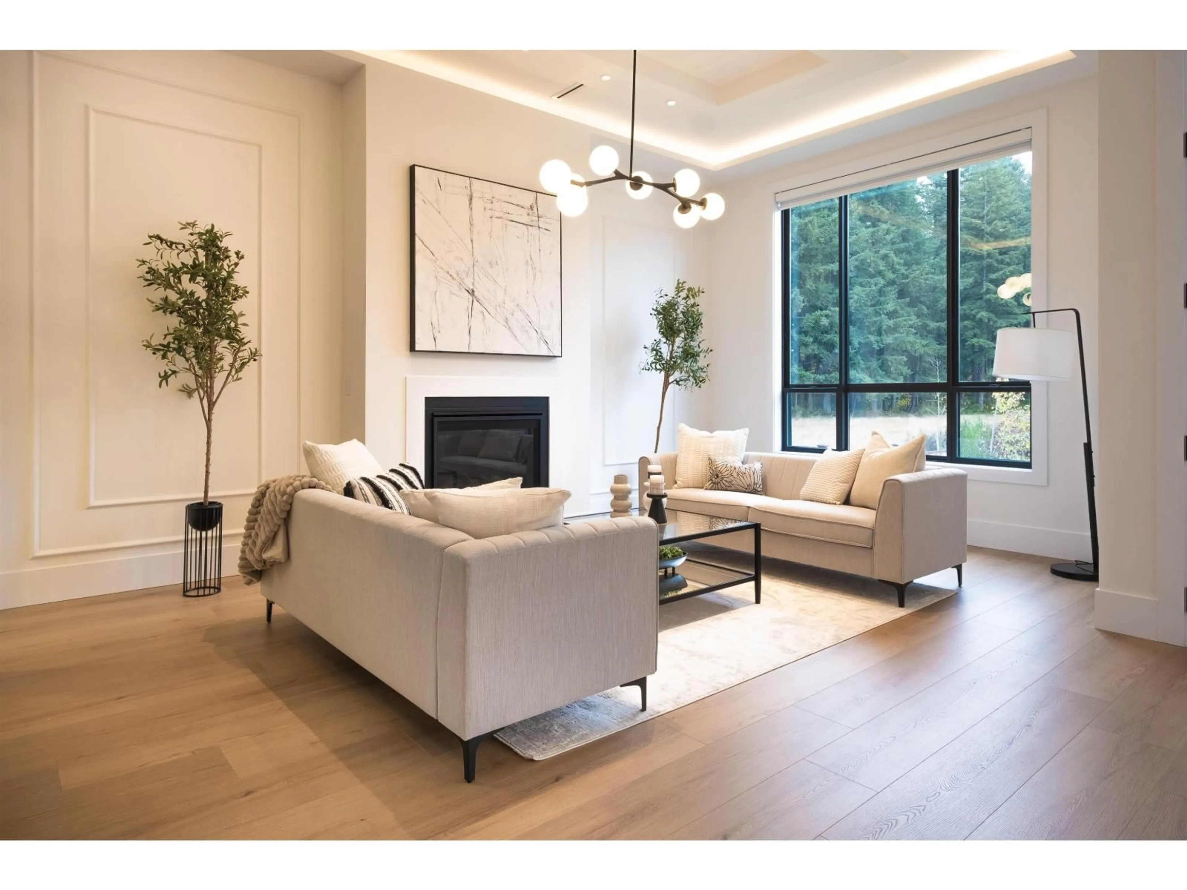 Living room with furniture, wood/laminate floor for 19727 31B AVENUE, Langley British Columbia V2Z0B2