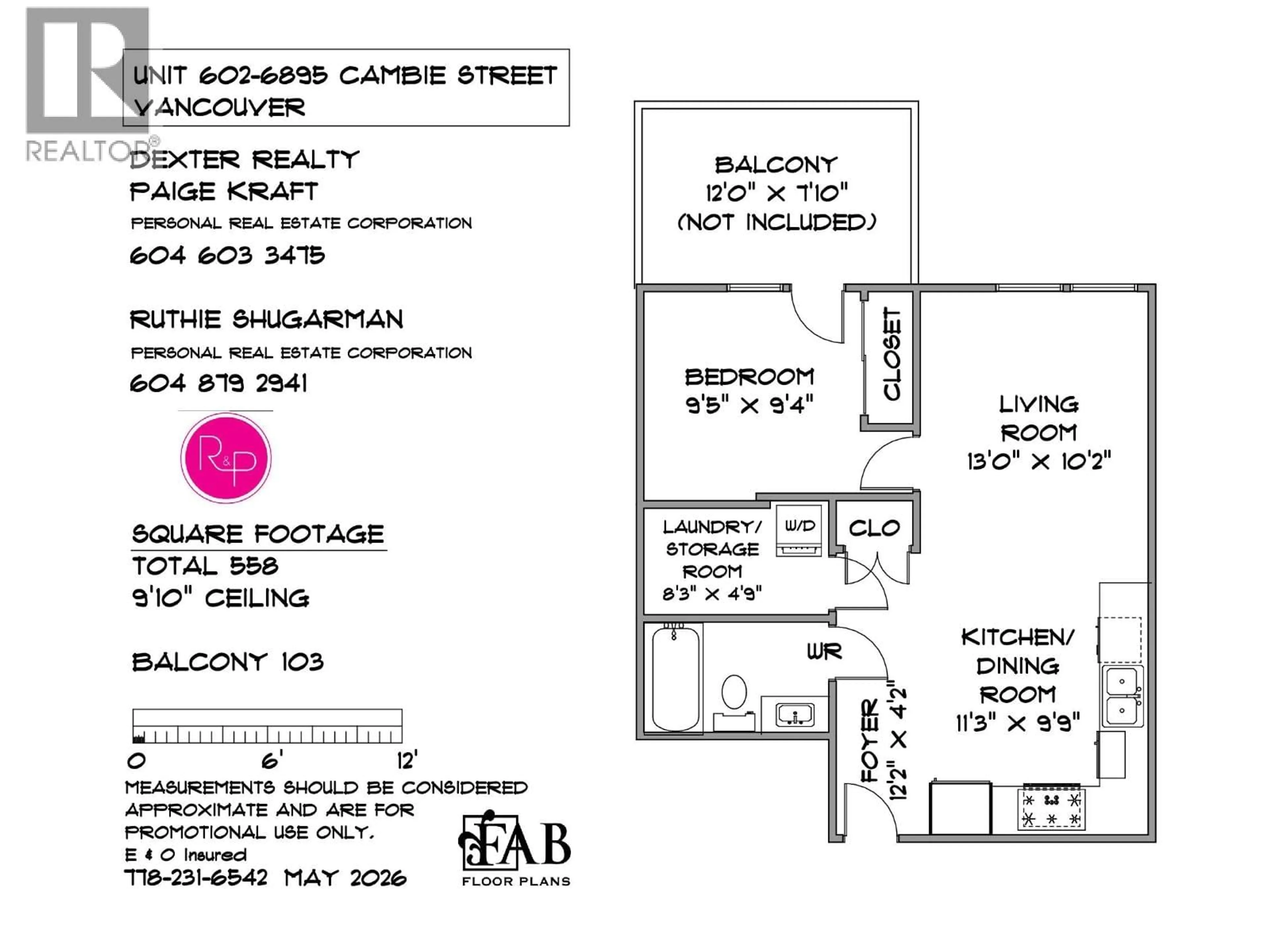 Floor plan for 602 - 6859 CAMBIE STREET, Vancouver British Columbia V6P3H1