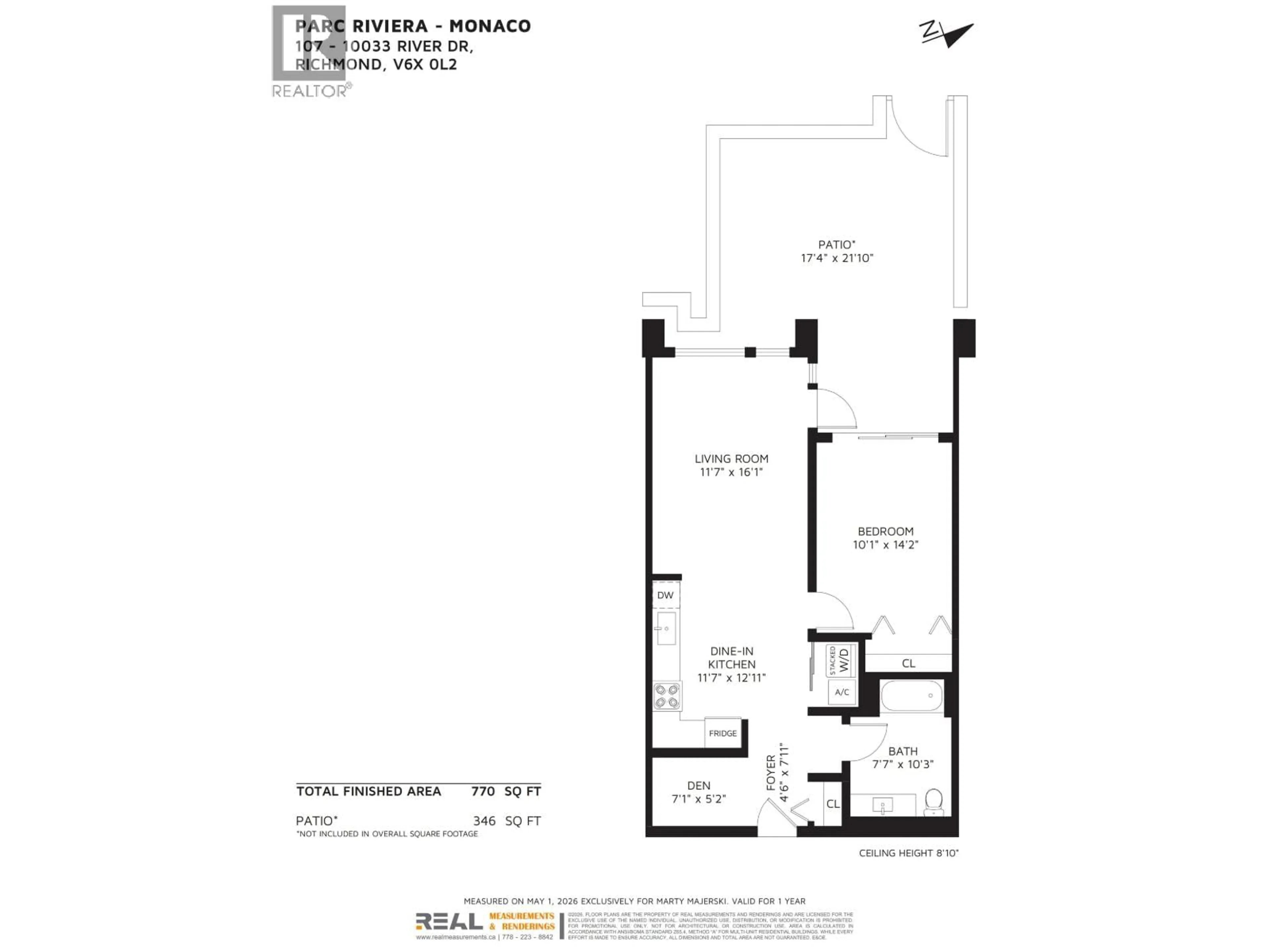 Floor plan for 107 - 10033 RIVER DRIVE, Richmond British Columbia V6X0L2