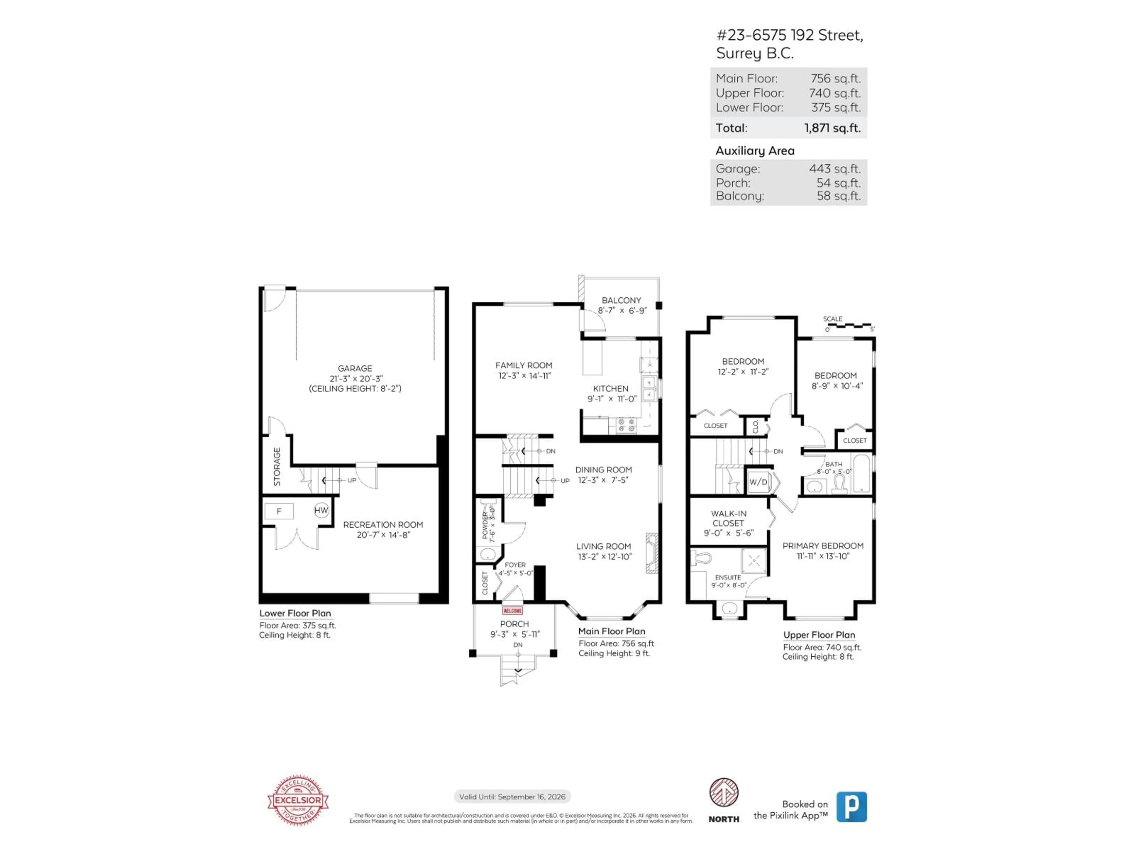 Floor plan for 23 - 6575 192 STREET, Surrey British Columbia V4N5T8