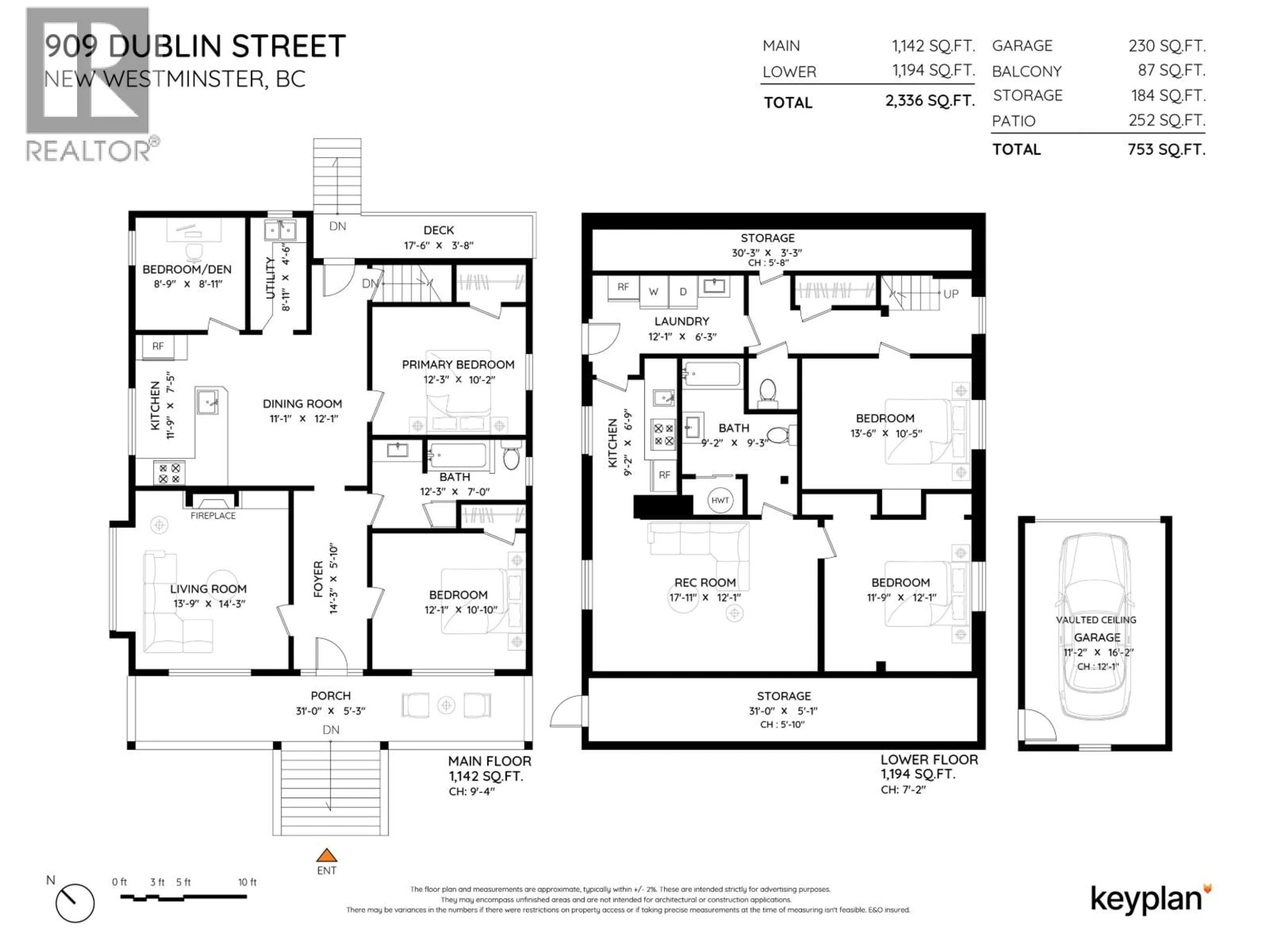 Floor plan for 909 DUBLIN STREET, New Westminster British Columbia V3M2Y5
