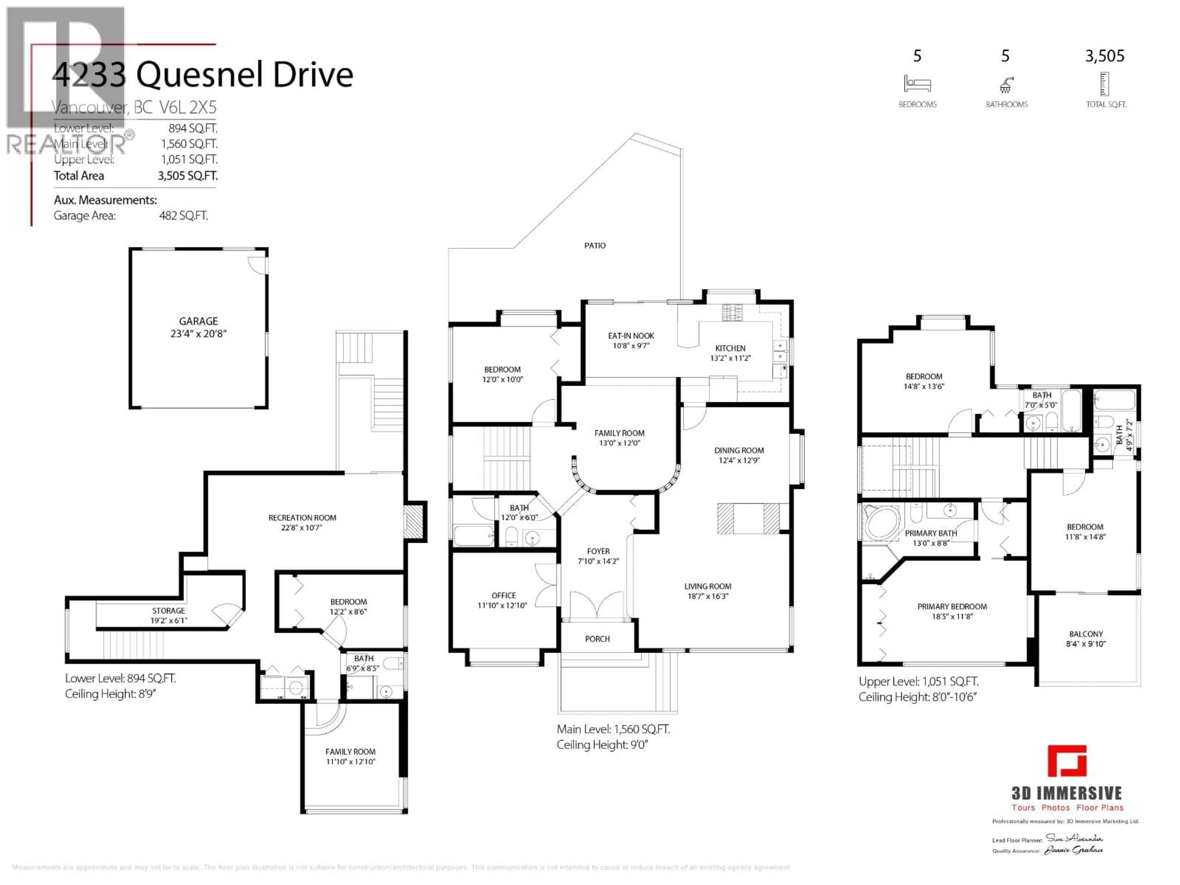 Floor plan for 4233 QUESNEL DRIVE, Vancouver British Columbia V6L2X5