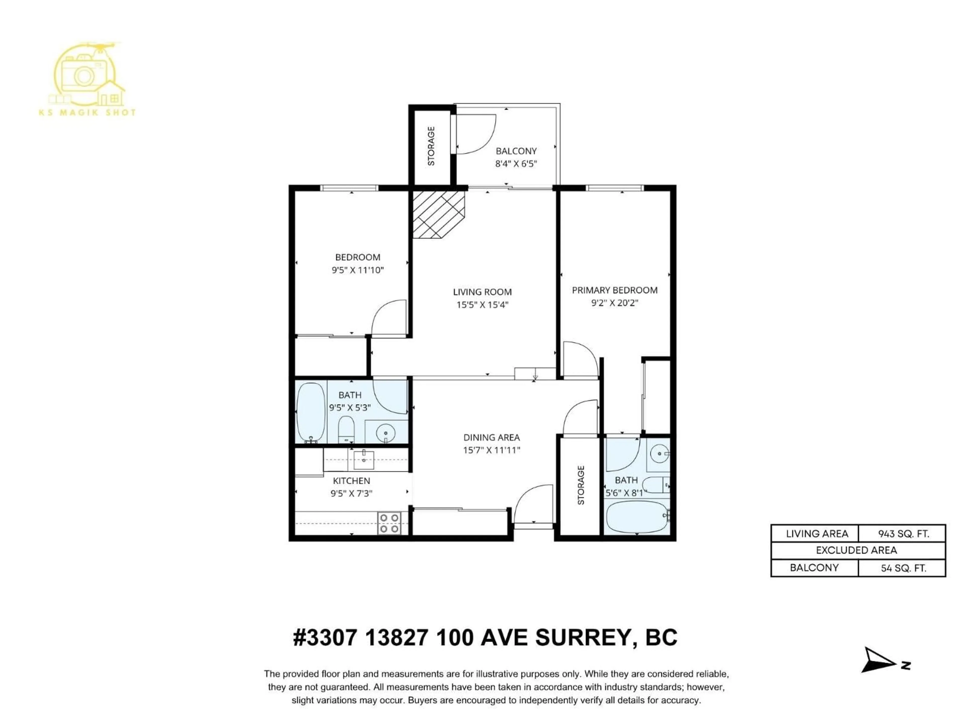 Floor plan for 3307 - 13827 100 AVENUE, Surrey British Columbia V3T5L2