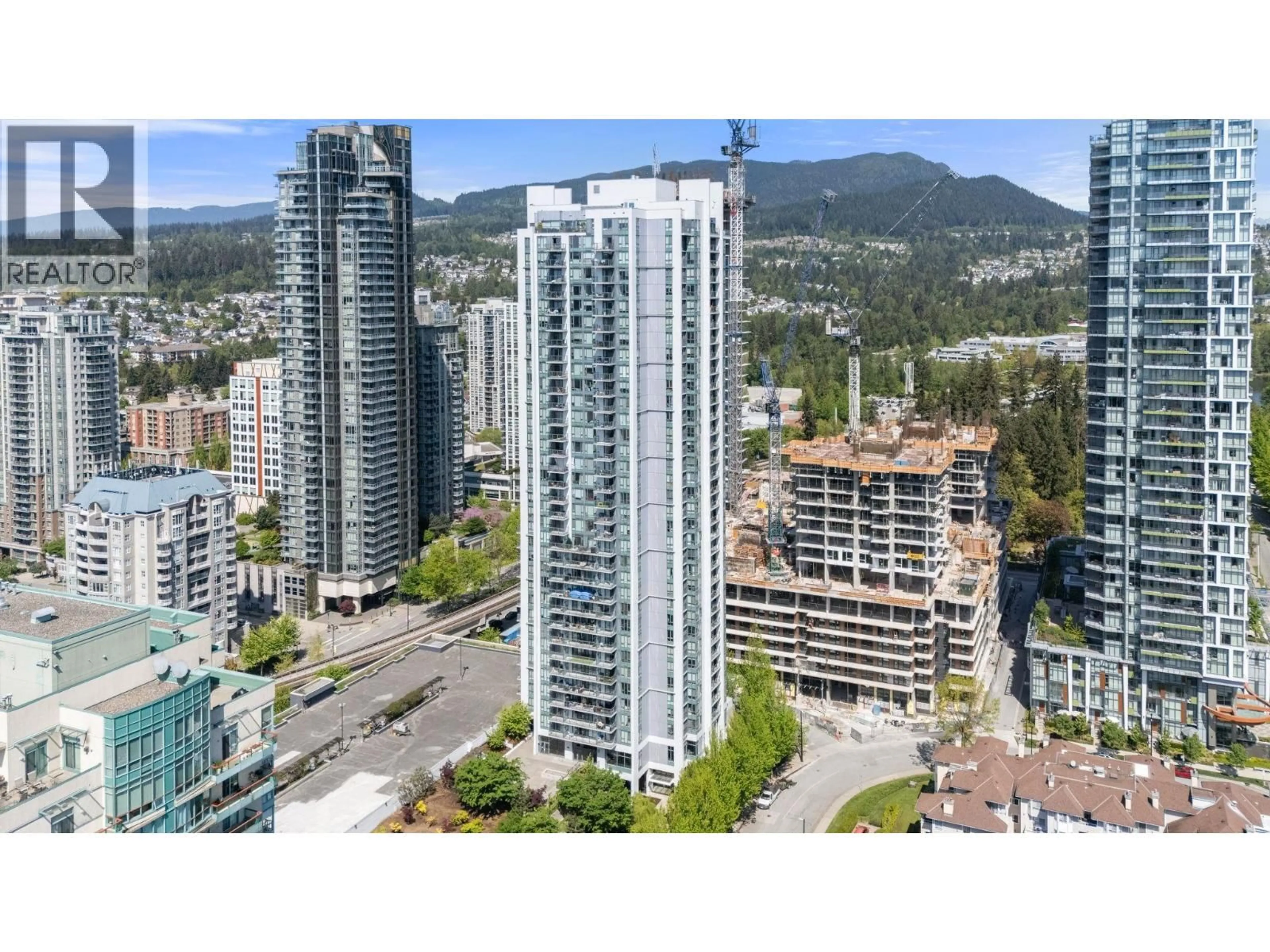 A pic from outside/outdoor area/front of a property/back of a property/a pic from drone, city buildings view from balcony for 2506 - 1178 HEFFLEY CRESCENT, Coquitlam British Columbia V3B0A7