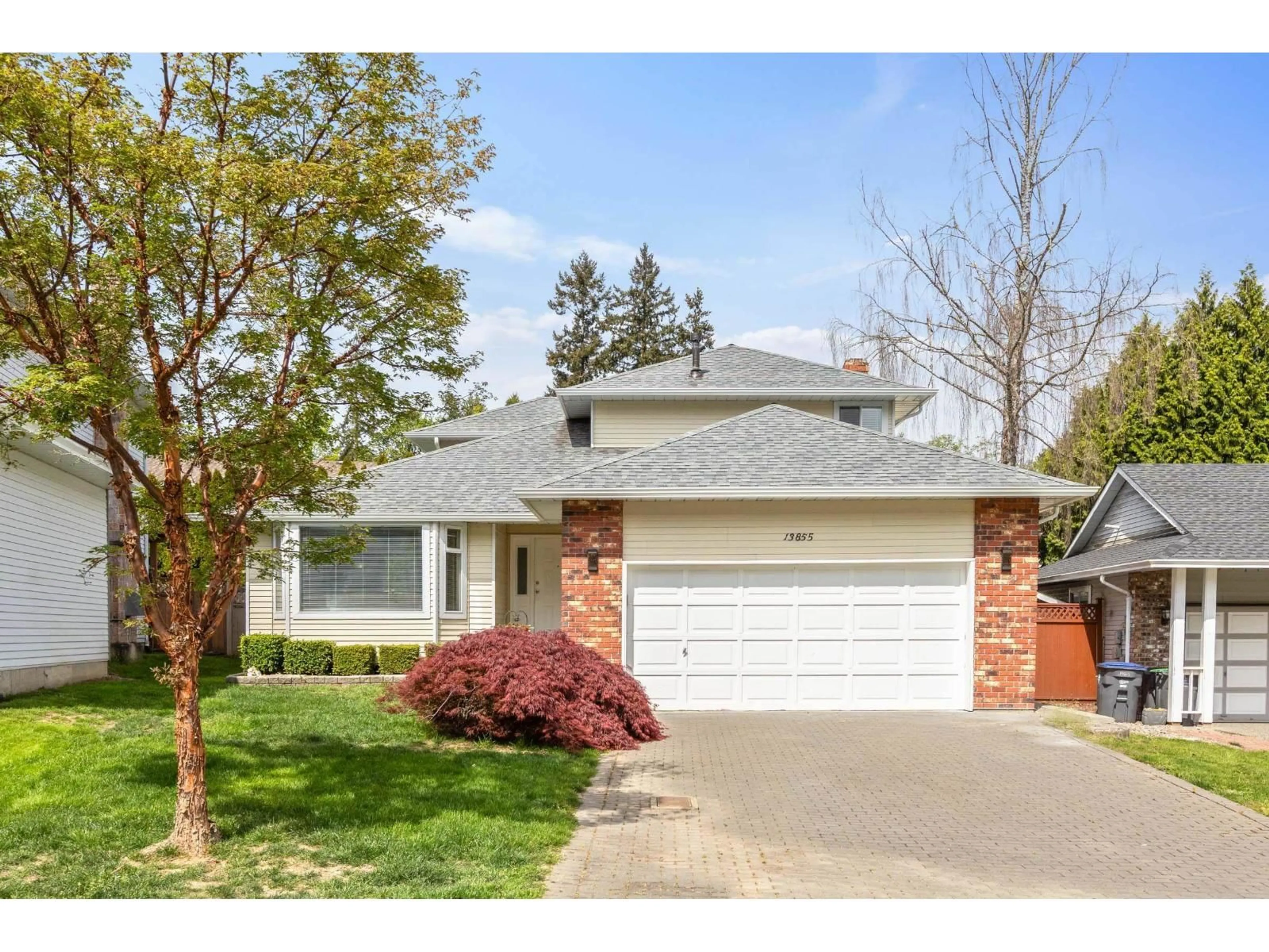 Home with brick exterior material, street for 13855 65A AVENUE, Surrey British Columbia V3W8W1