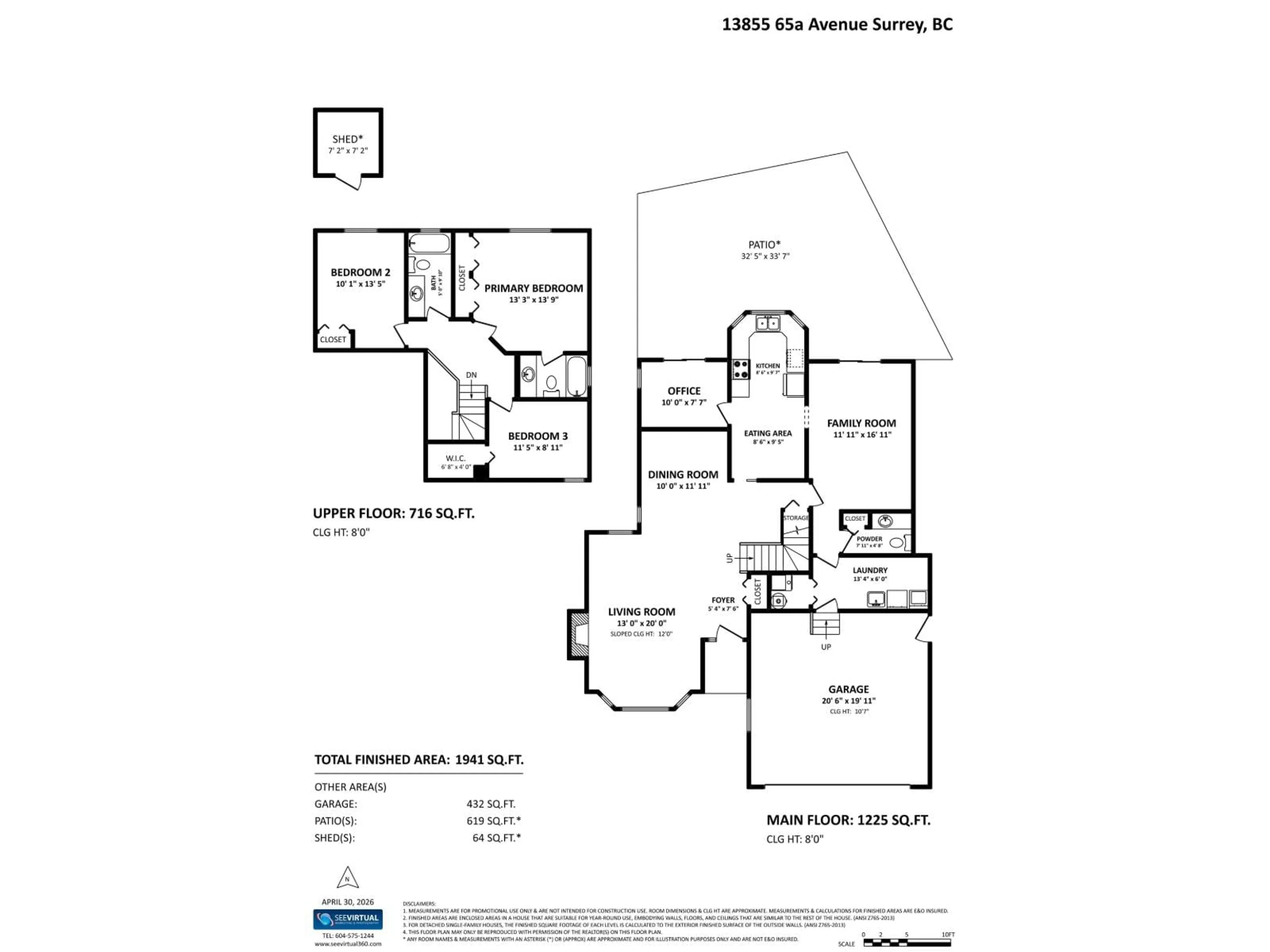 Floor plan for 13855 65A AVENUE, Surrey British Columbia V3W8W1