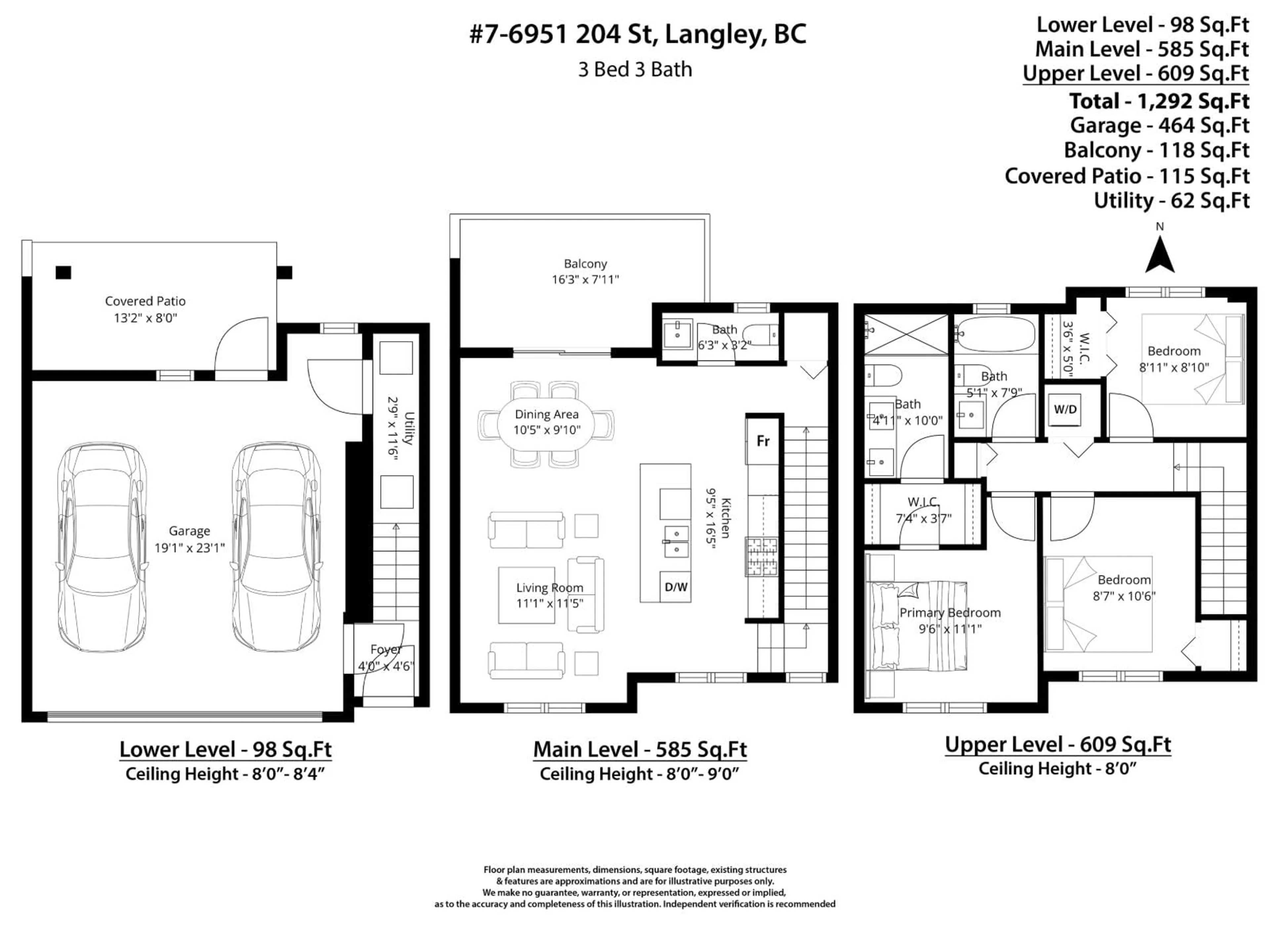 Floor plan for 7 - 6951 204 STREET, Langley British Columbia V2Y3W4