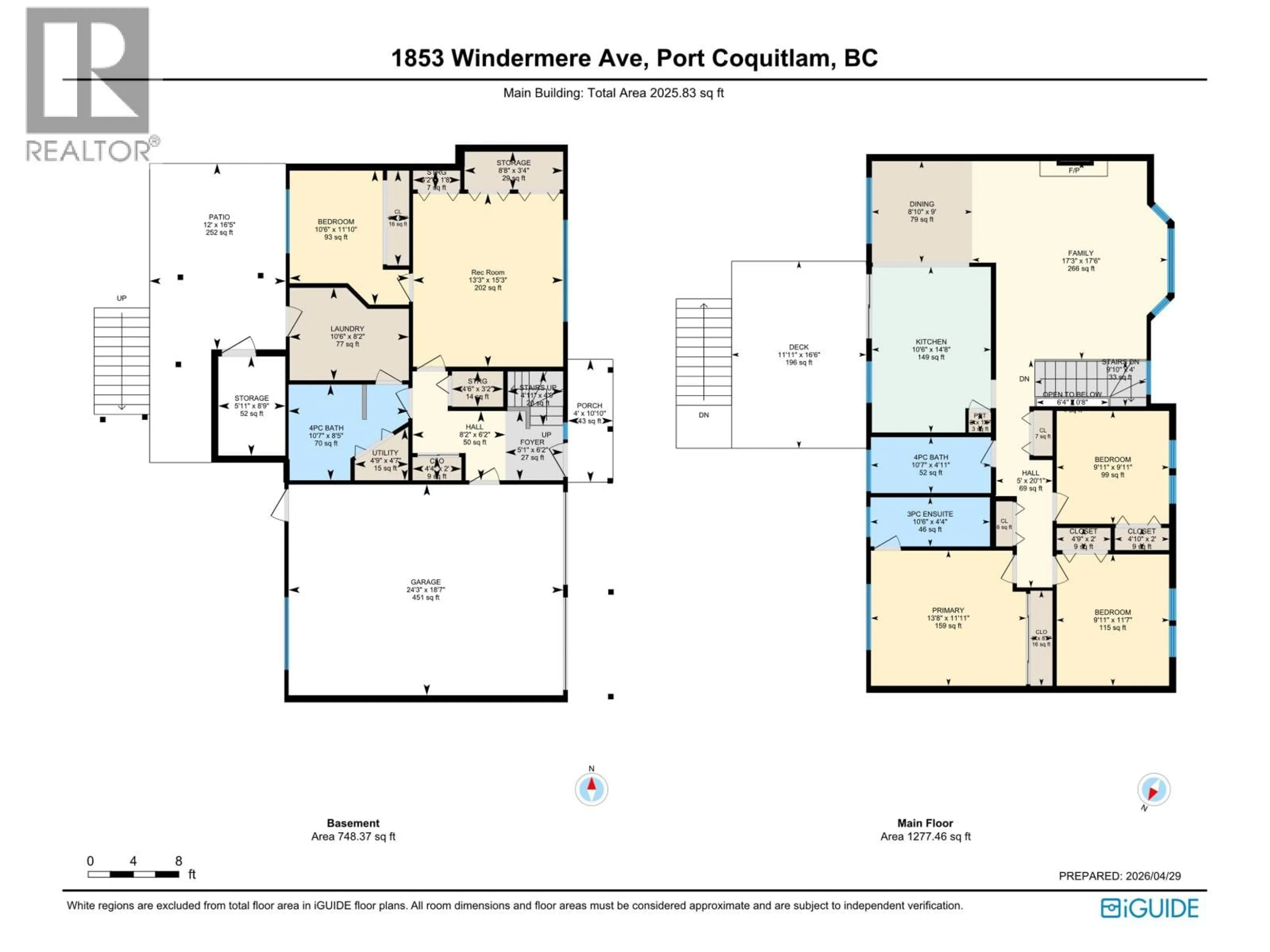Floor plan for 1853 WINDERMERE AVENUE, Port Coquitlam British Columbia V3B2K5