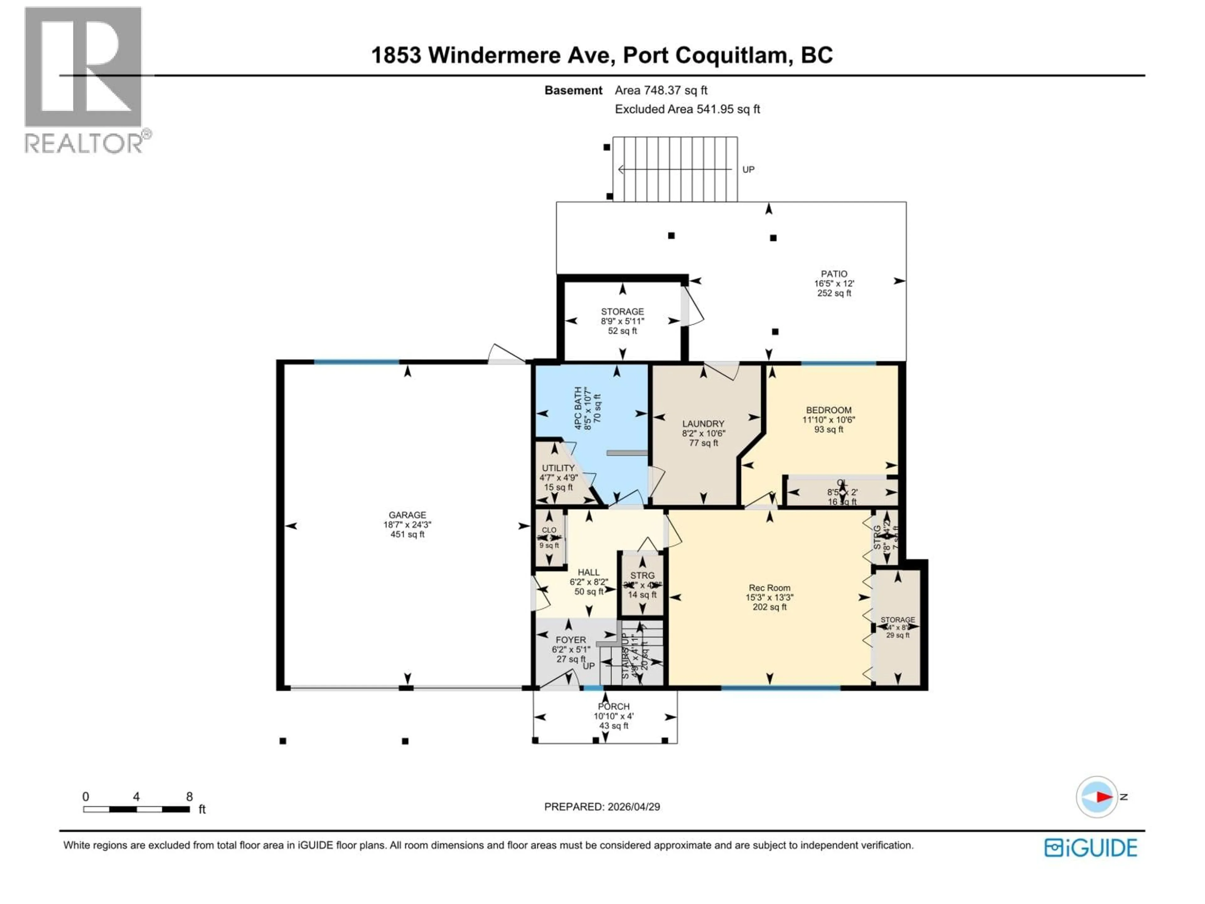 Floor plan for 1853 WINDERMERE AVENUE, Port Coquitlam British Columbia V3B2K5