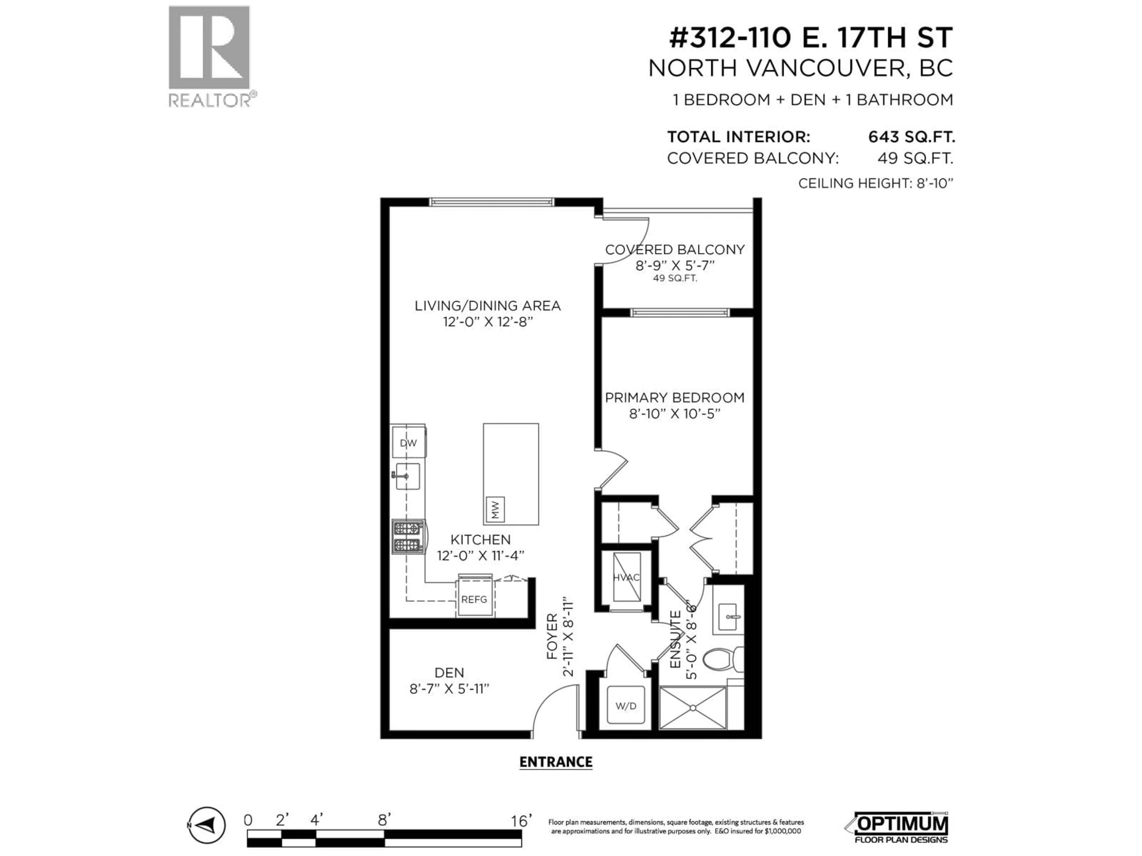 Floor plan for 312 - 110 17TH STREET, North Vancouver British Columbia V7L2V5