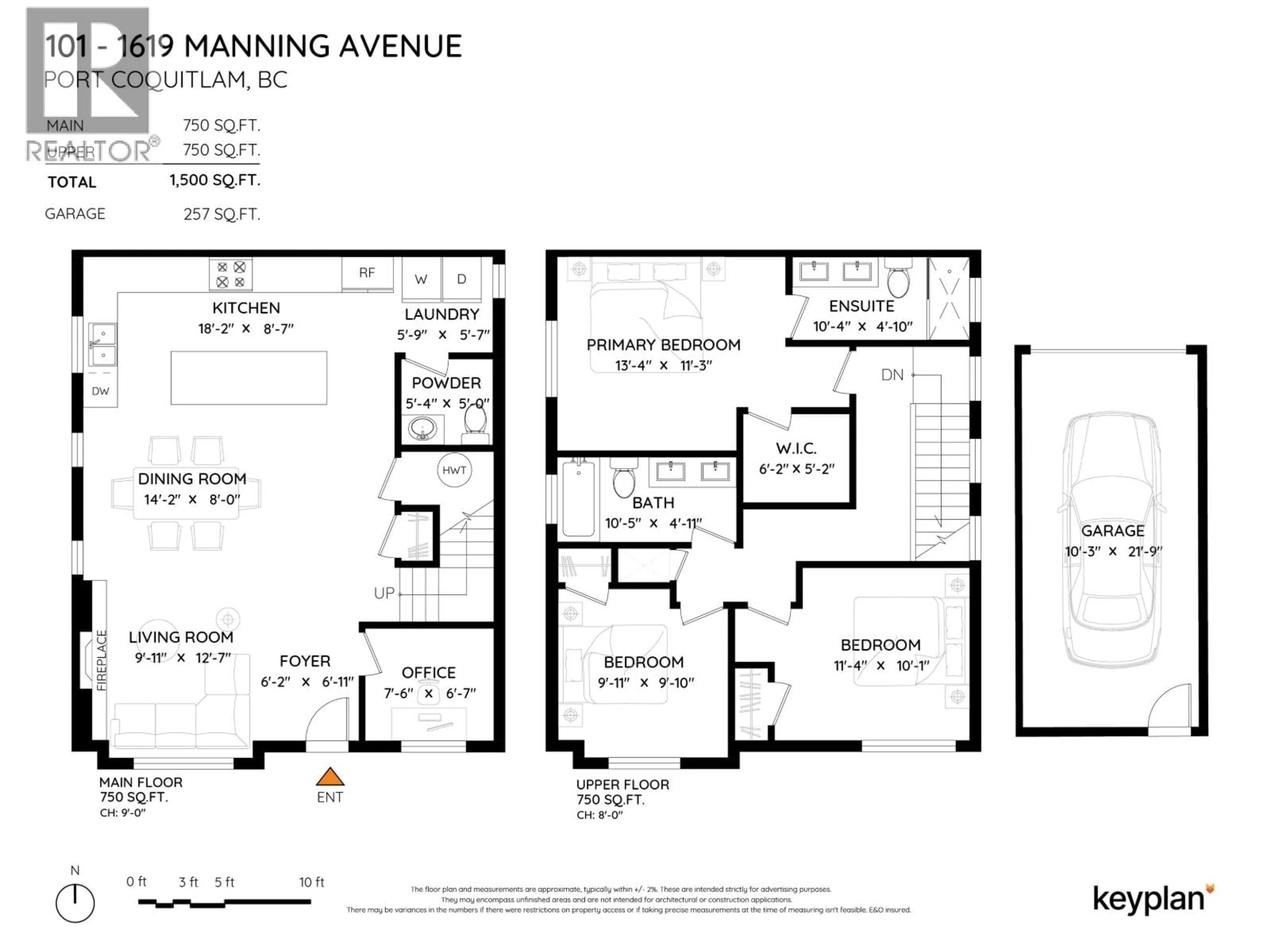 Floor plan for 102 - 1625 MANNING AVENUE, Port Coquitlam British Columbia V3B1K7