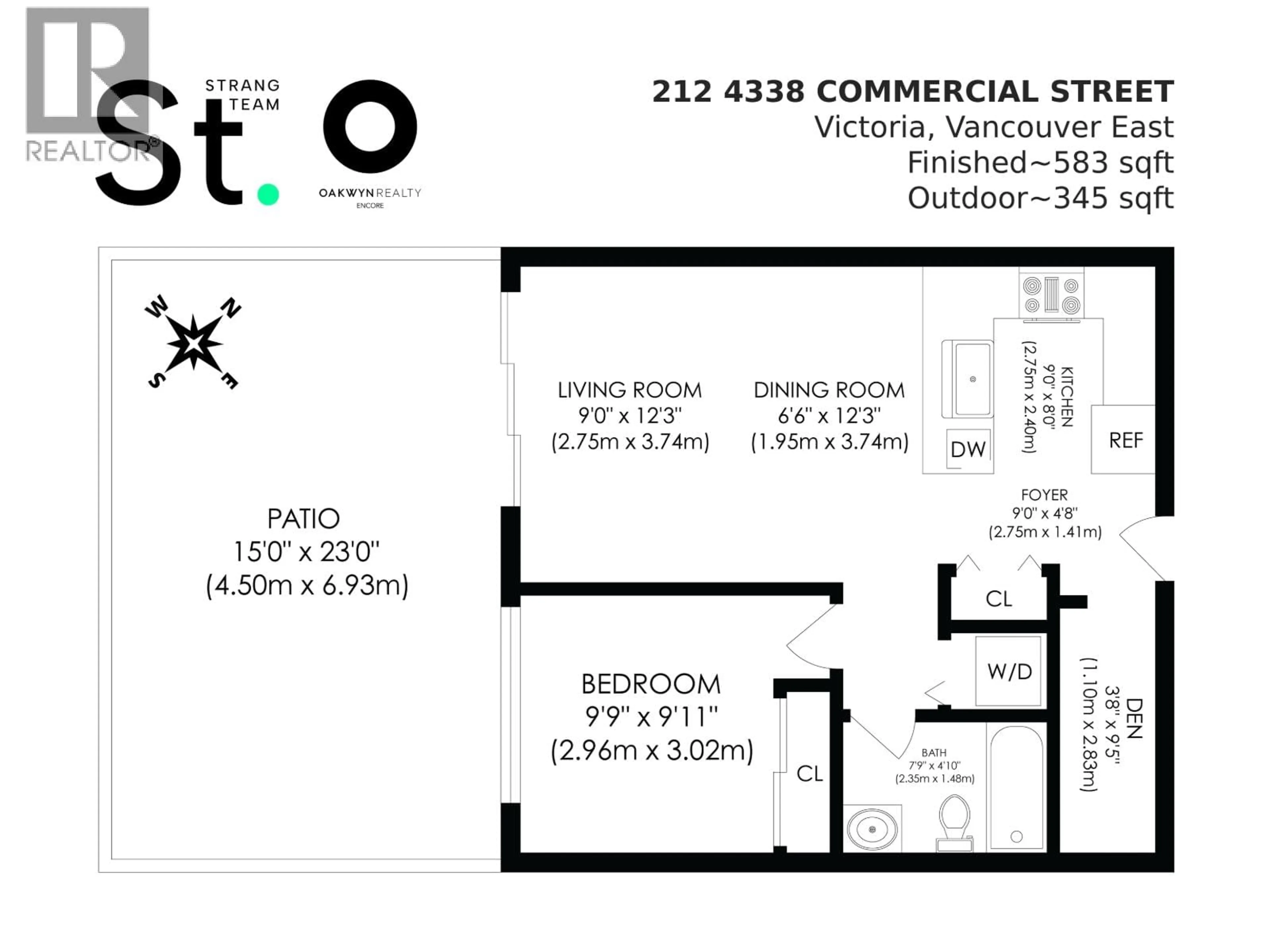 Floor plan for 212 - 4338 COMMERCIAL STREET, Vancouver British Columbia V5N4G6