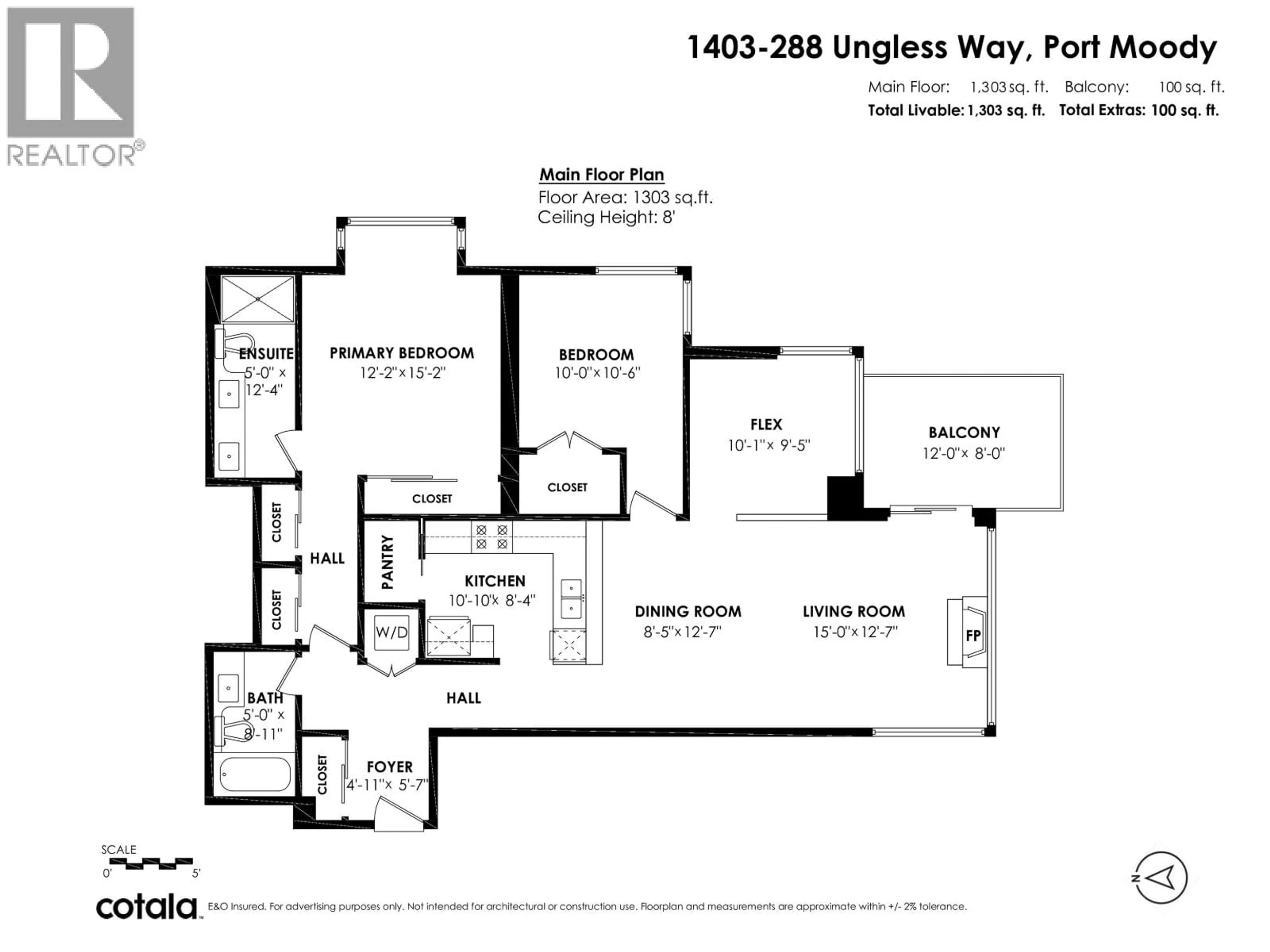 Floor plan for 1403 - 288 UNGLESS WAY, Port Moody British Columbia V3H0C9