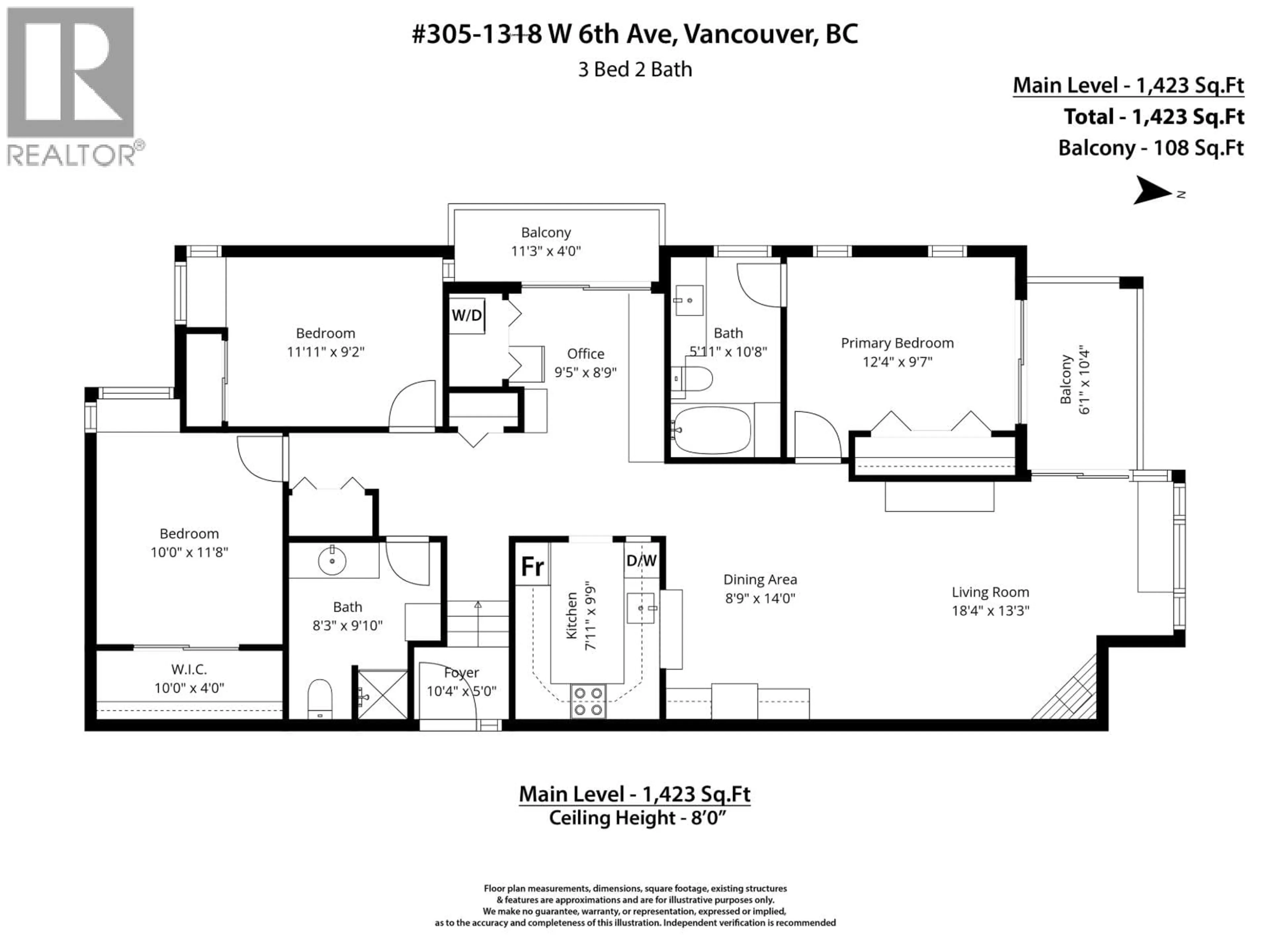 Floor plan for 305 - 1318 6TH AVENUE, Vancouver British Columbia V6H1A7