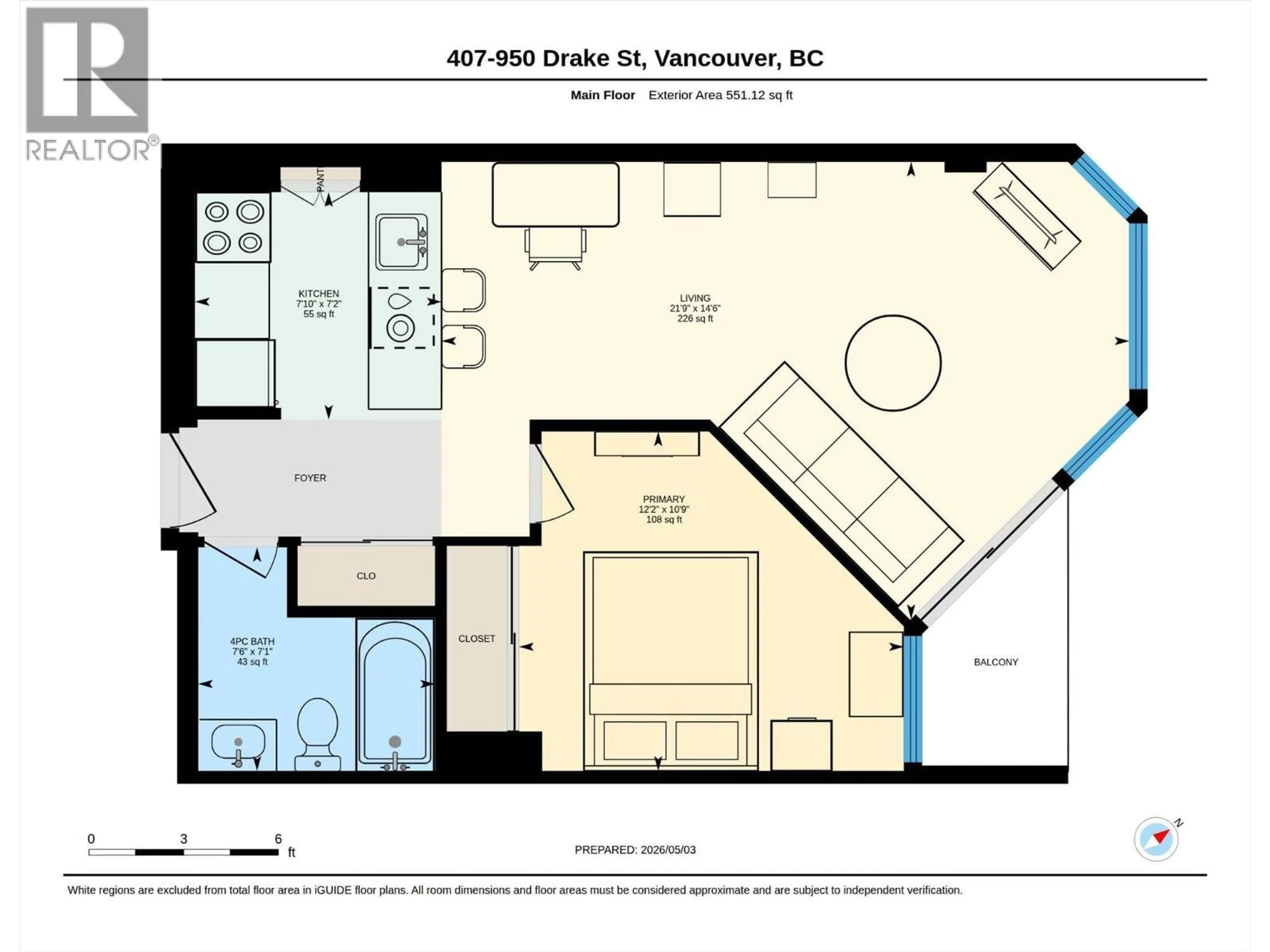 Floor plan for 407 - 950 DRAKE STREET, Vancouver British Columbia V6Z2B9