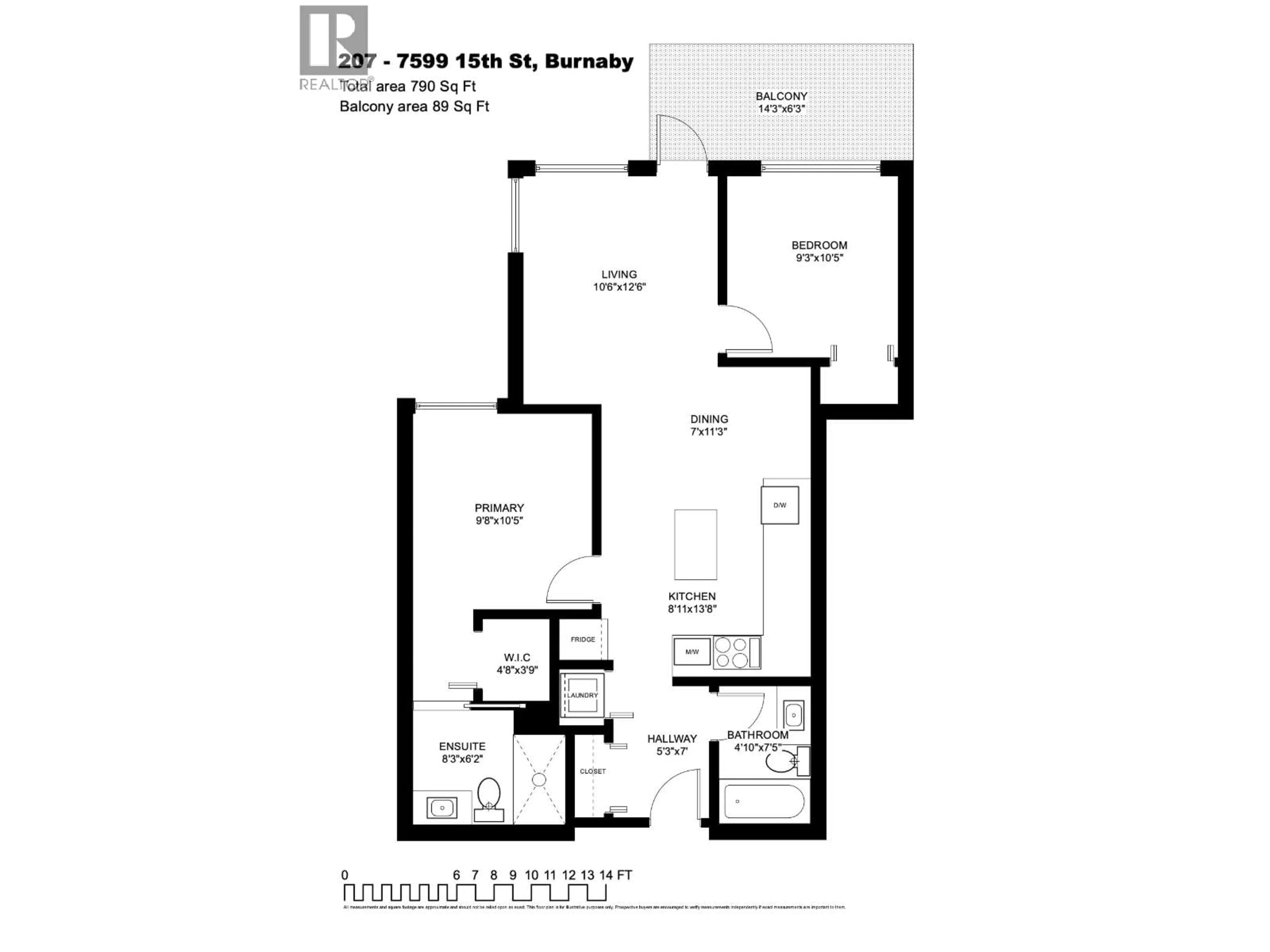Floor plan for 207 - 7599 15TH STREET, Burnaby British Columbia V3N0H9