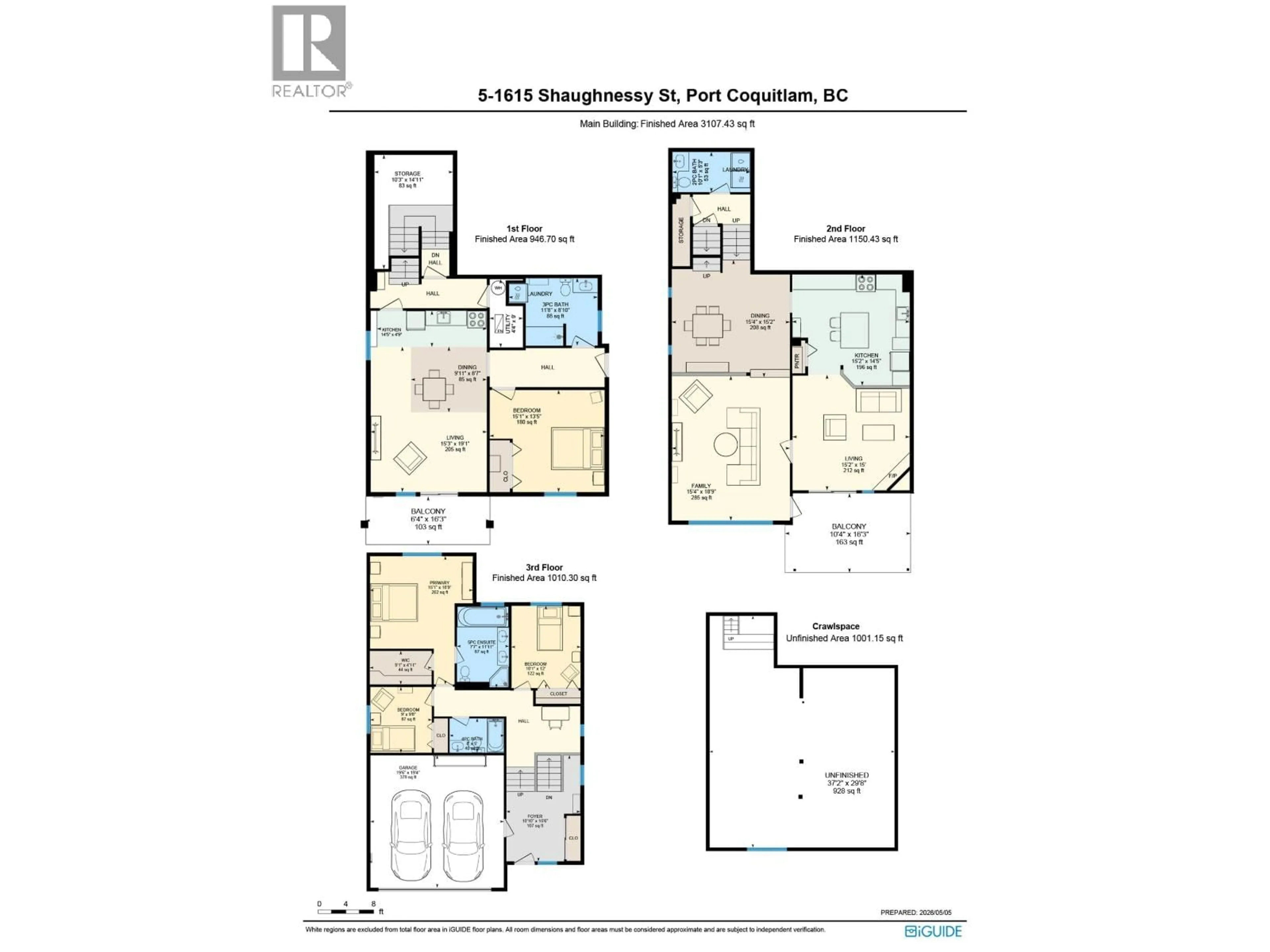 Floor plan for 5 - 1615 SHAUGHNESSY STREET, Port Coquitlam British Columbia V3C6K9