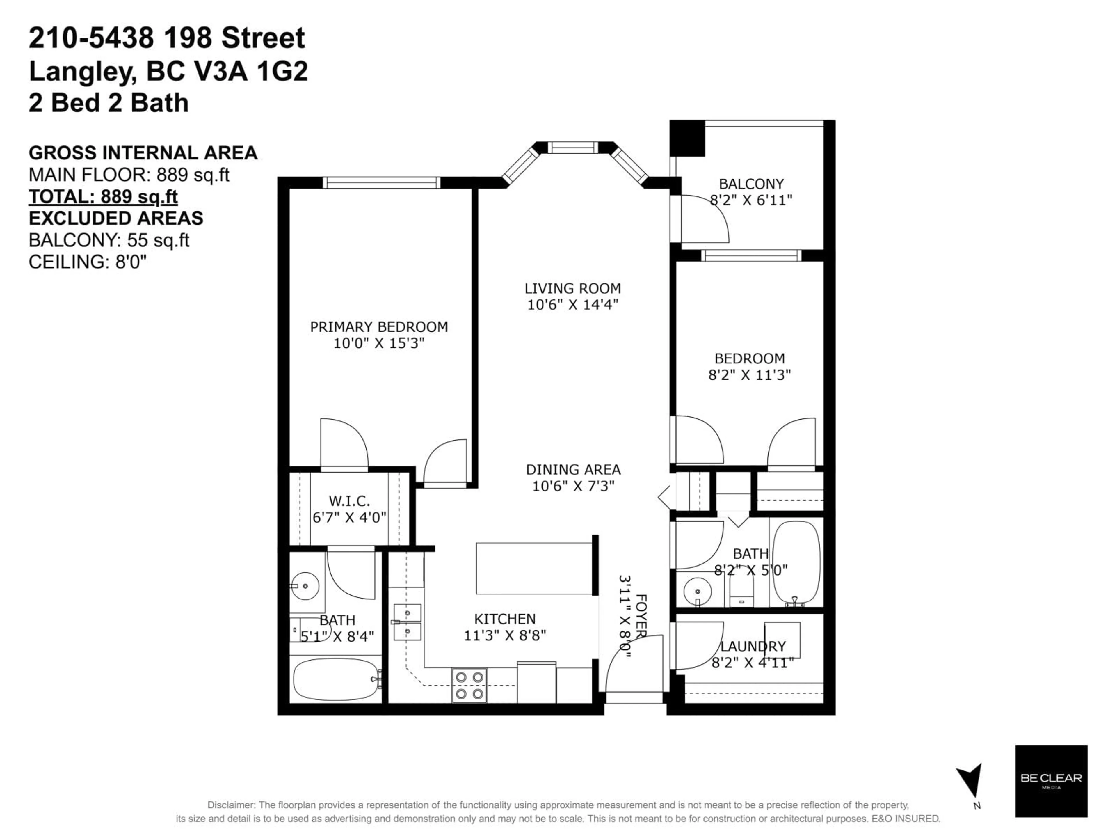 Floor plan for 210 - 5438 198 STREET, Langley British Columbia V3A1G2