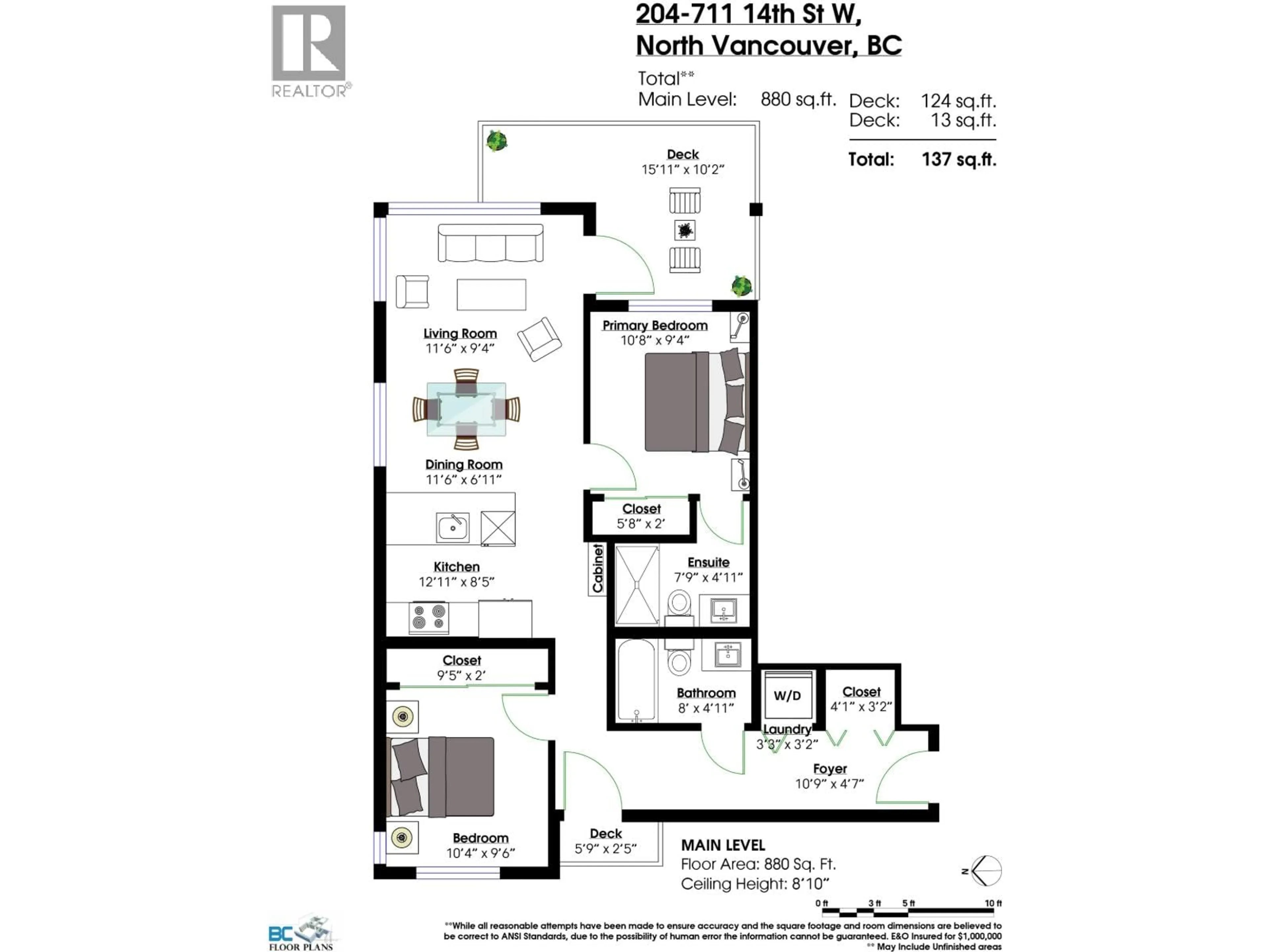 Floor plan for 204 - 711 14TH STREET, North Vancouver British Columbia V7M3E8