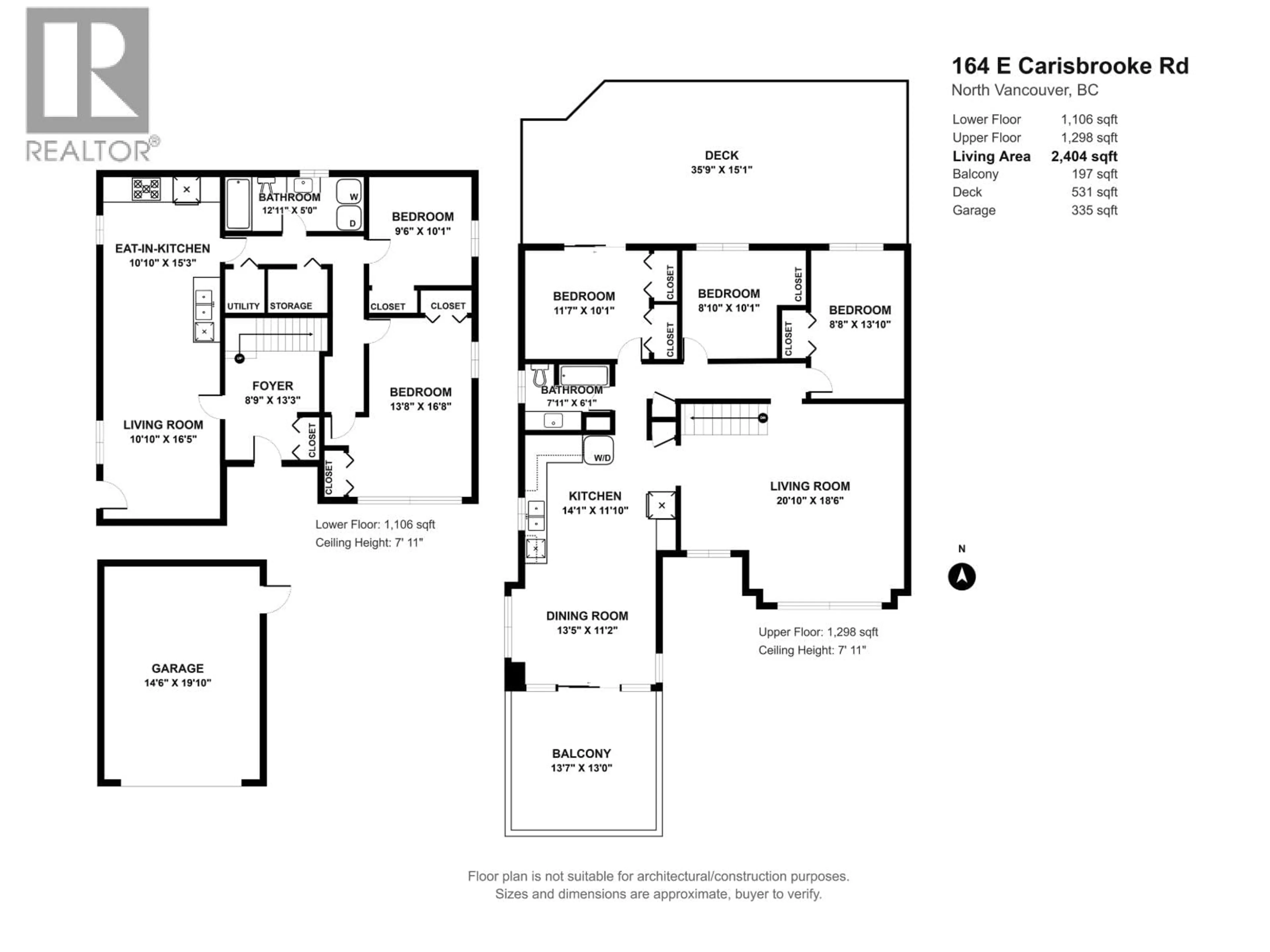 Floor plan for 164 CARISBROOKE ROAD, North Vancouver British Columbia V7N1M9