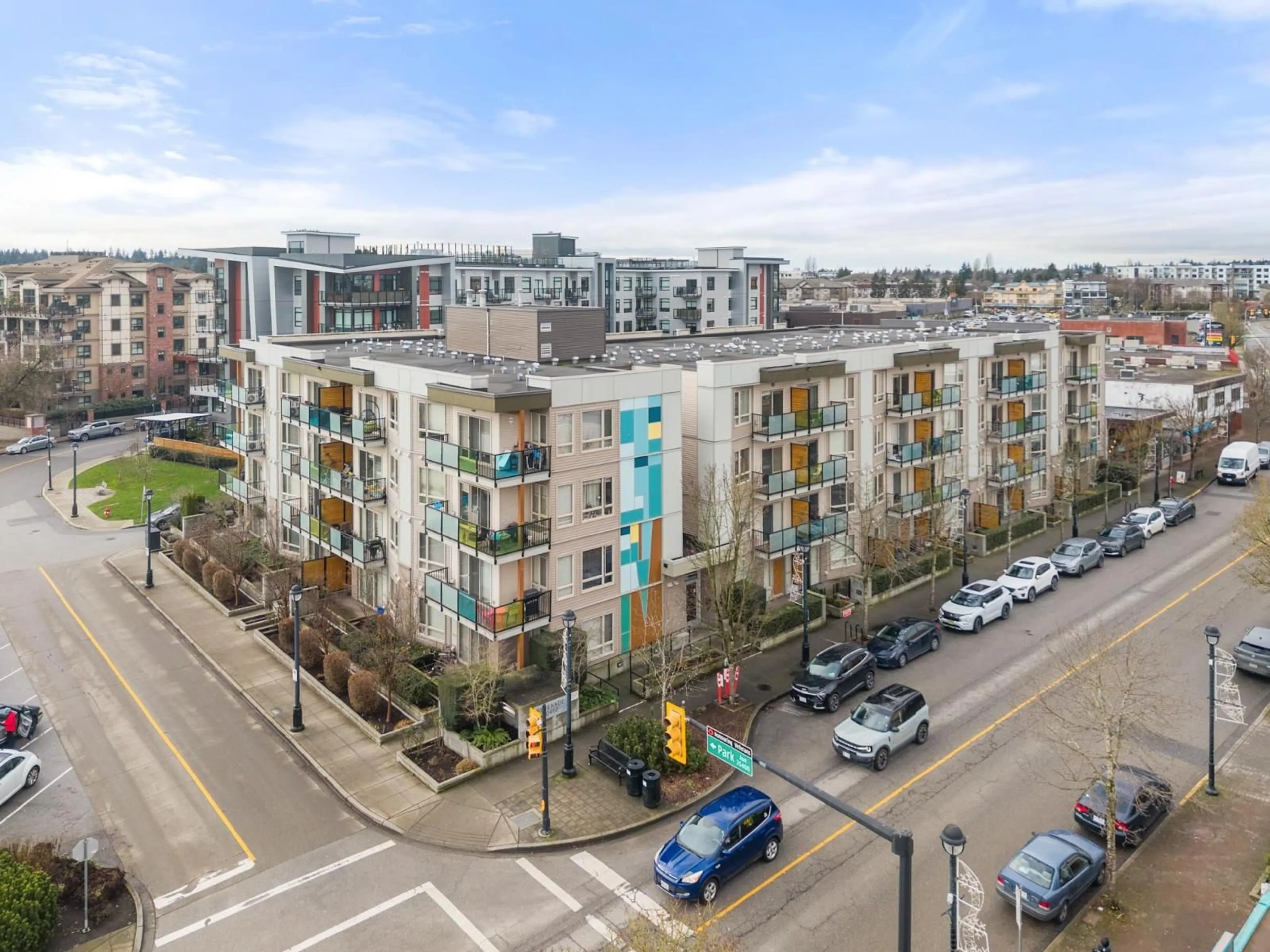A pic from outside/outdoor area/front of a property/back of a property/a pic from drone, city buildings view from balcony for 305 - 20460 DOUGLAS CRESCENT, Langley British Columbia V3A0C6