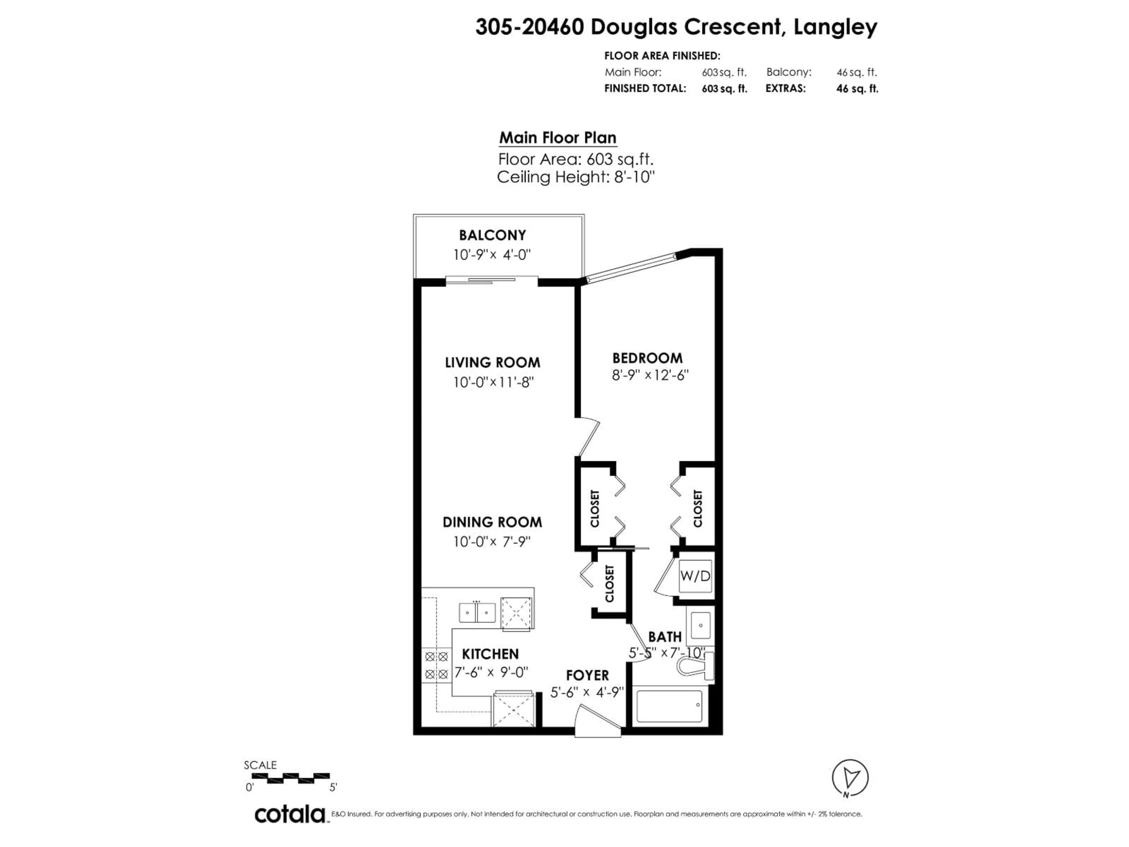 Floor plan for 305 - 20460 DOUGLAS CRESCENT, Langley British Columbia V3A0C6